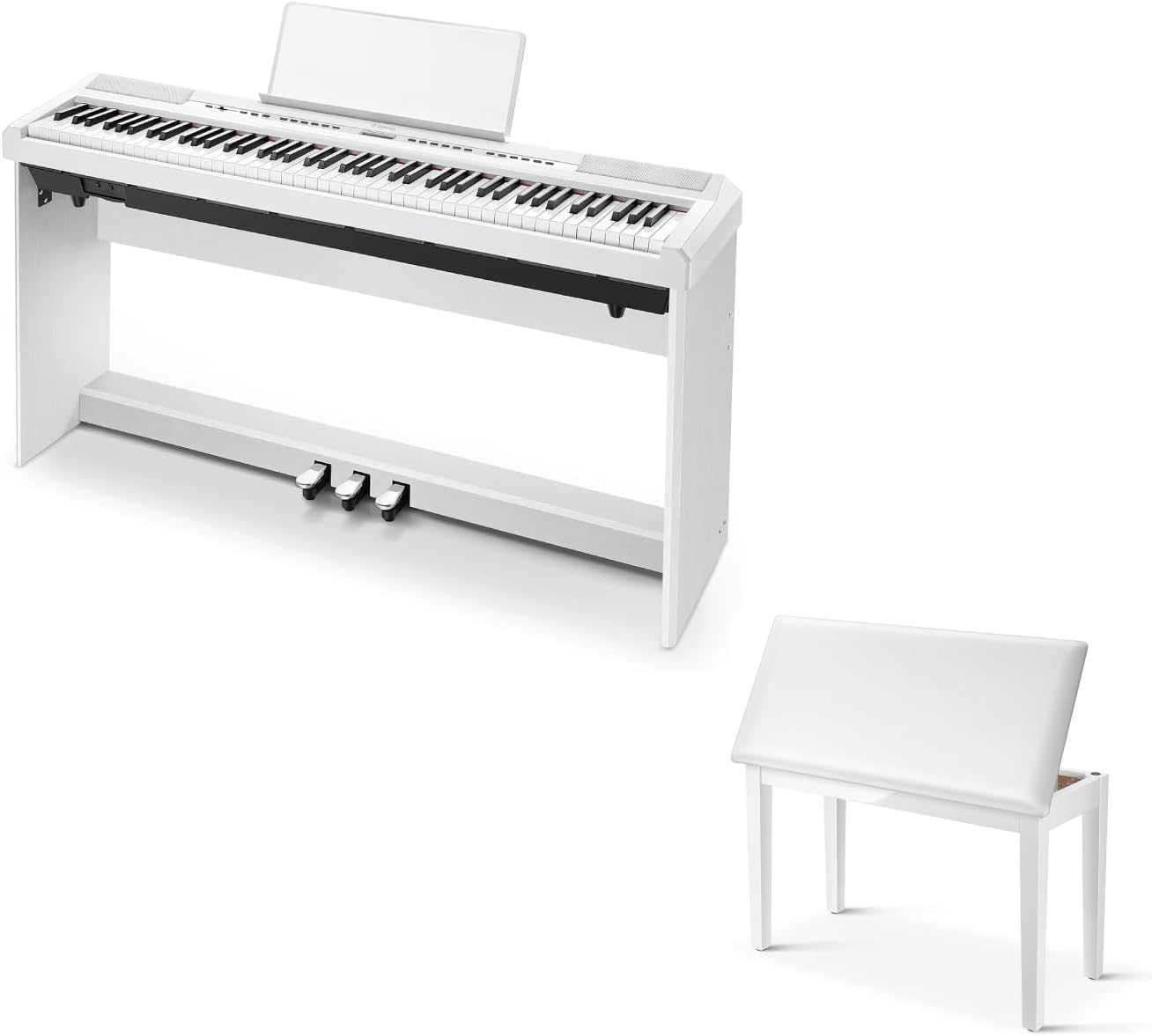 Donner DEP-20 Beginner Digital Piano+Donner Duet Piano Bench with Storage