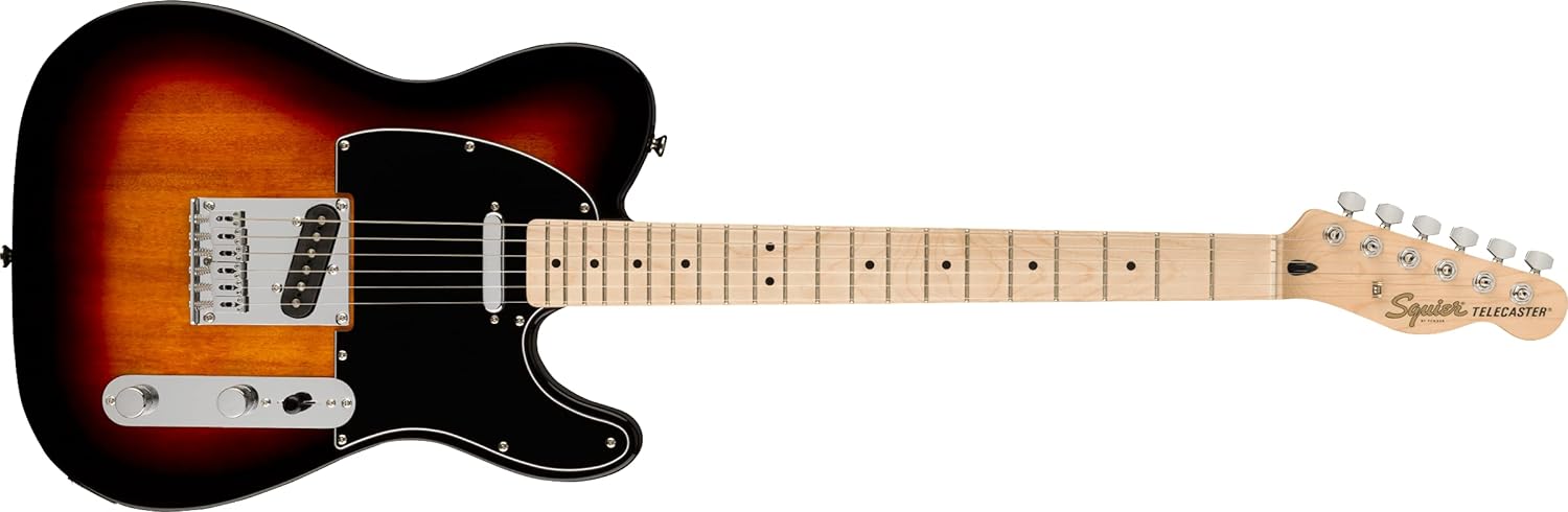 Squier Affinity Series Telecaster Electric Guitar, with 2-Year Warranty, 3-Color Sunburst, Maple Fingerboard