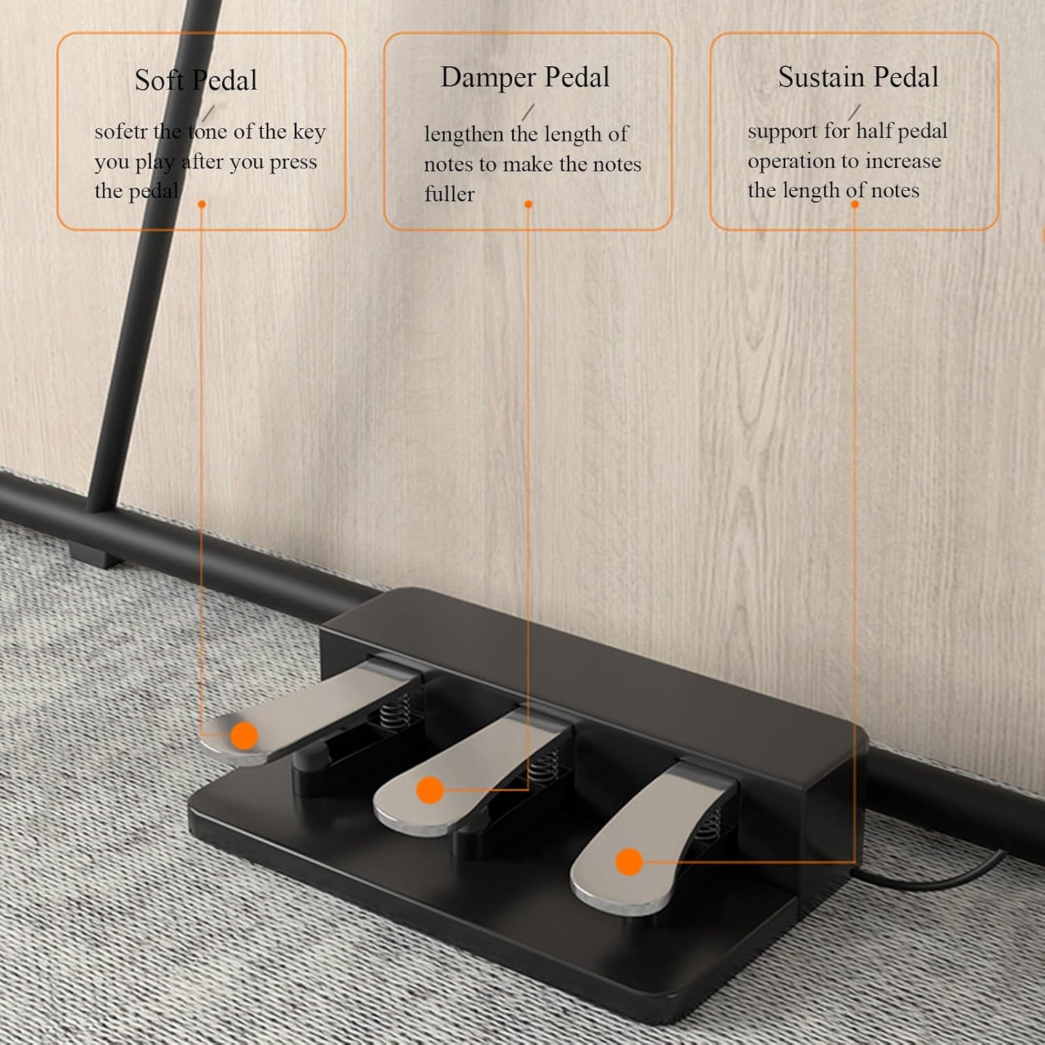 Piano Keyboard 88 Hammer Action Keys Full Size Electric Keyboard Piano Portable Beginner Digital Piano With Stand, Three Pedal, Music Sheet(Red)