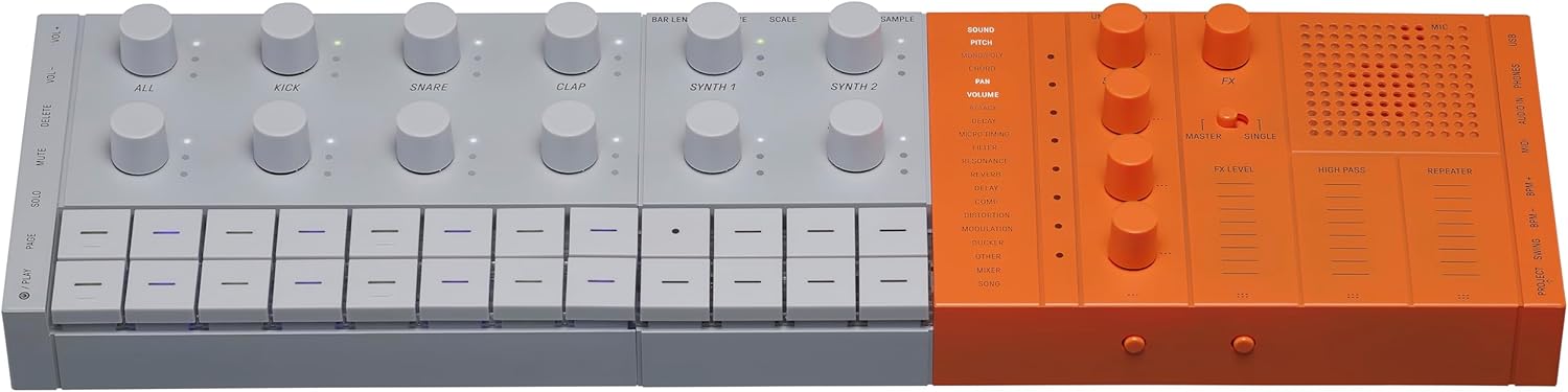 Yamaha SEQTRAK Mobile Music Ideastation, Advanced Sequencer, Onboard Sampling, Build-In Speakers and Microphone, Orange