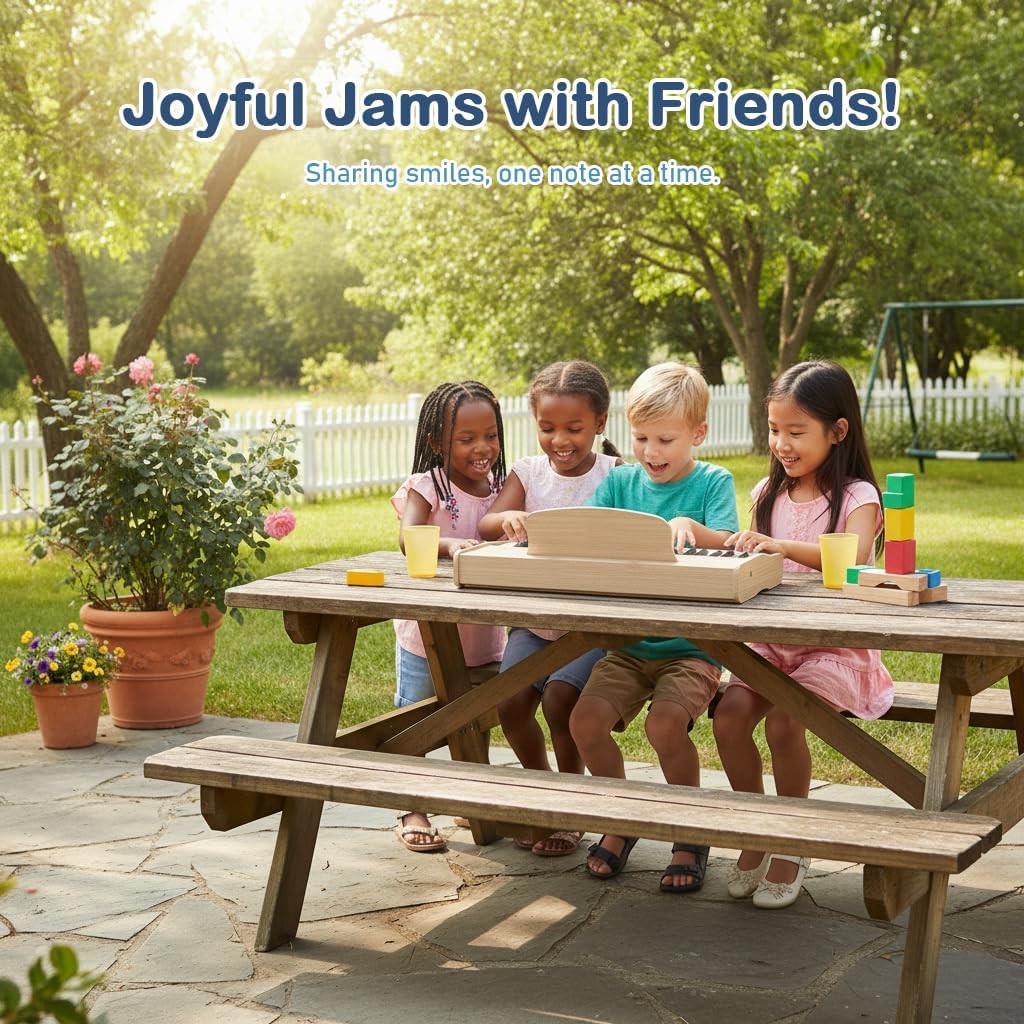 Kids Piano Keyboard 37 Keys Digital Piano for Kids Mini Musical Instruments Wooden Pianos Toy for 4+ Years Old Girls and Boys Birthday Gift Walnut (Oka)