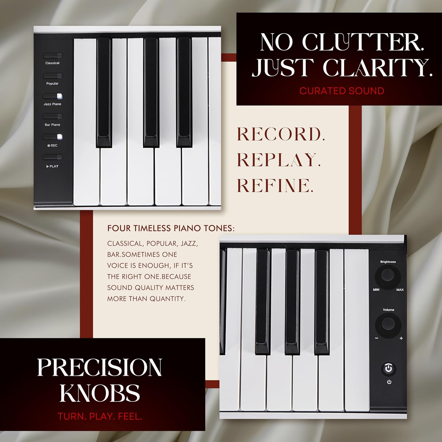 AKLOT Modern Weighted Keyboard Piano: 88-Key Graded Hammer Action Digital Piano with Classic Tones, 25W Speakers, Triple Pedal, Headphone, Beginner Lesson Book, High-Gloss Pearl White Finish(AUR-LS03)