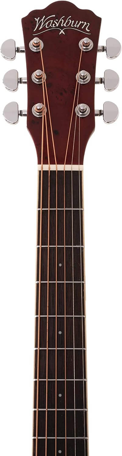 Washburn Deep Forest Burl ACE Acoustic Electric Guitar, Amber Fade (DFBACEA)