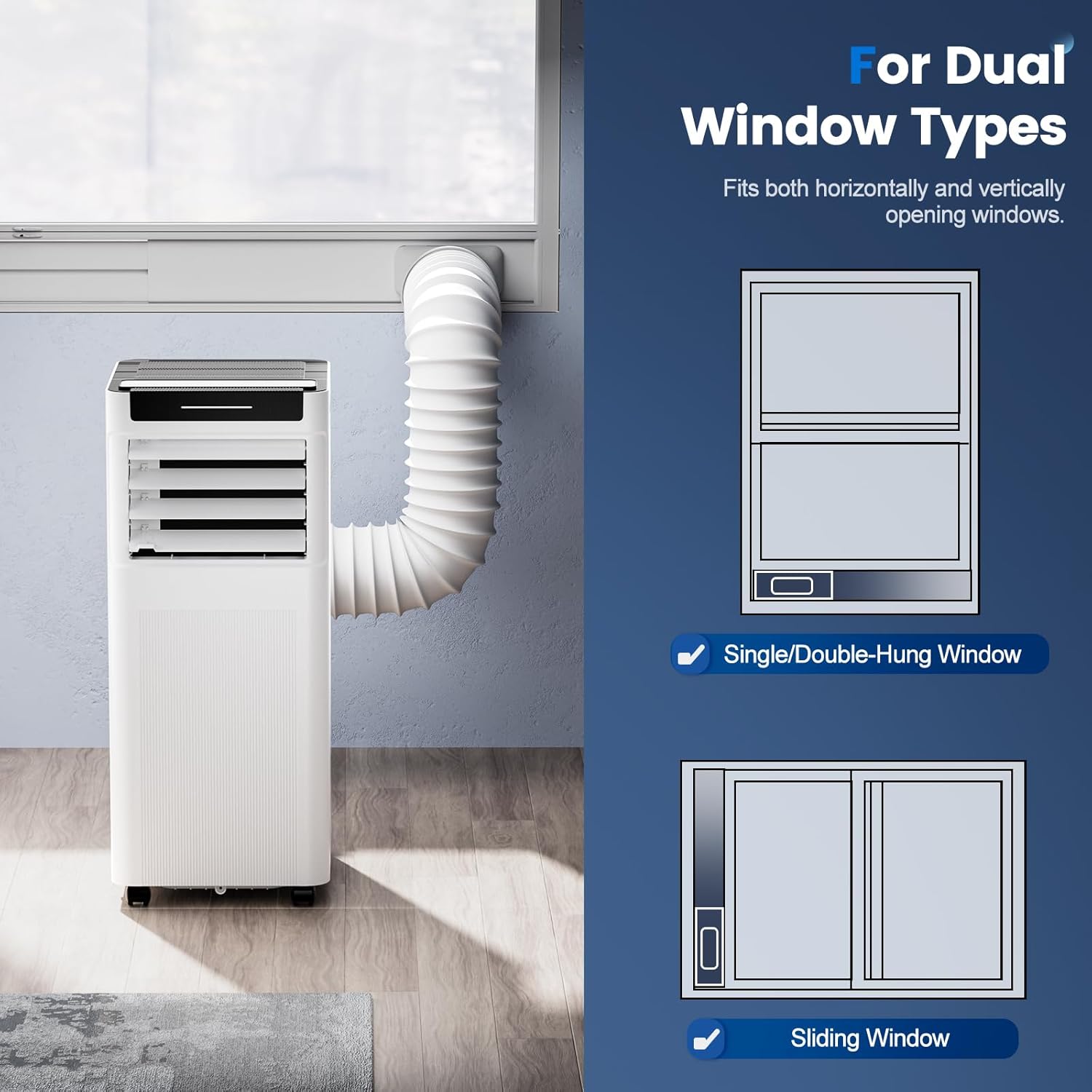 Portable Air Conditioners, 10000 BTU Portable AC up to 450 Sq.Ft, 3 in 1 AC Unit with Cool, Dehumidifier & Fan Modes, Remote Control & 24H Timer, AC Unit for Bedrooms, Living Rooms & Apartments