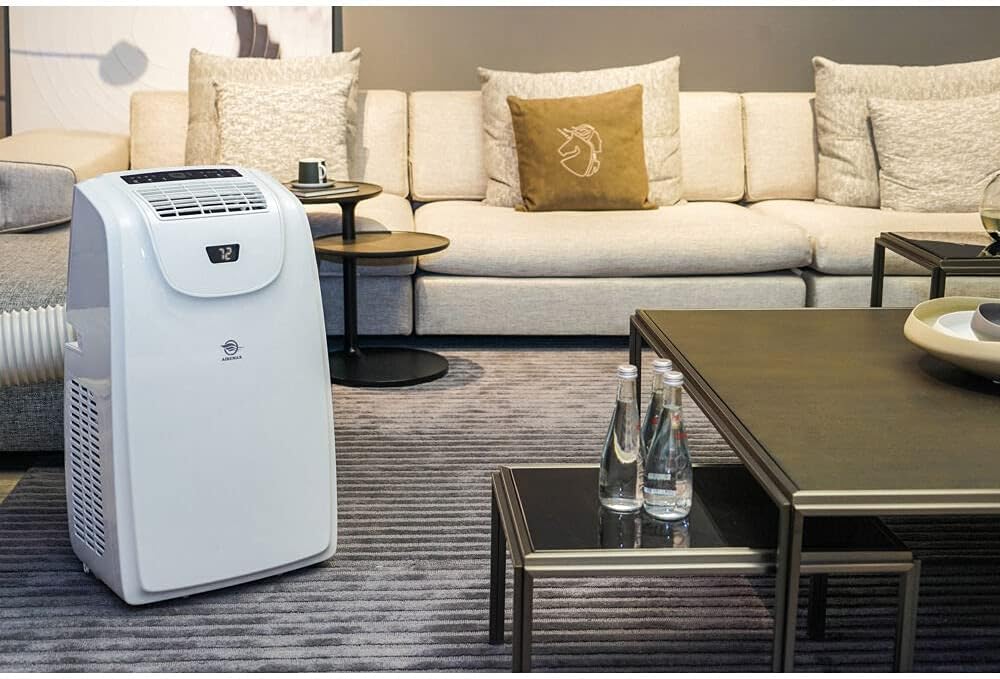 14,000 BTU Portable Air Conditioner with Dehumidifier for Living Room and Basement, 115V, A/C Portable Air Conditioner for Medium to Large Rooms up to 500 Sq.Ft. with Remote Control, White