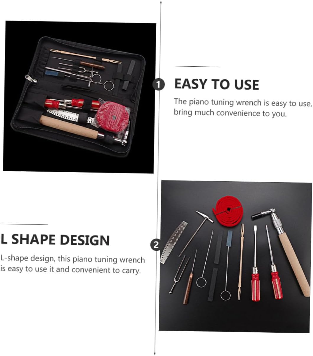 BESPORTBLE 1Set Piano Tuning Accessories Kit Shaped Tuning Wrench Temperament Strip Durable Piano Mute Tool for Beginners Professionals Easy to Use and Portable Piano Tuner