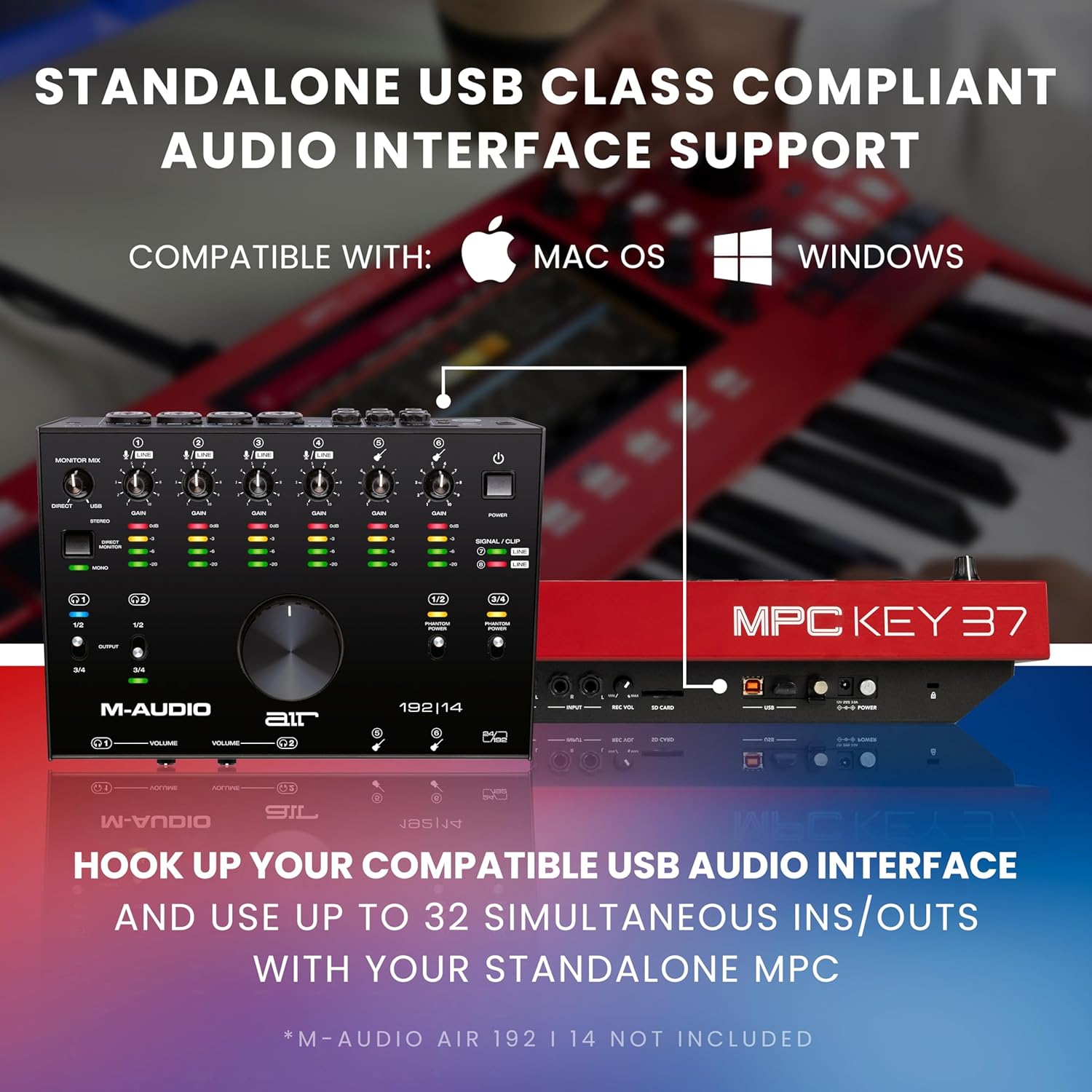 Akai Professional MPC Key 37 Standalone Production Synthesizer, Drum Machine, MIDI Keyboard, with Wi-Fi, Bluetooth, Touchscreen, Plug-ins, and Native Instruments Integration