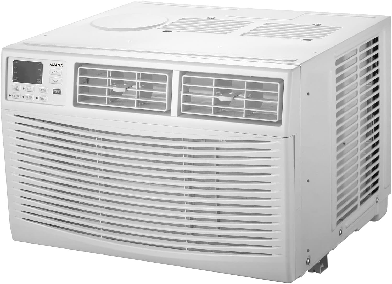 Amana 24,000 BTU 230V Window-Mounted Air Conditioner with Remote Control, AC for Rooms up to 1500 Sq.Ft, 24H Timer, 3-Speed, Auto-Restart, Digital Display, ​White