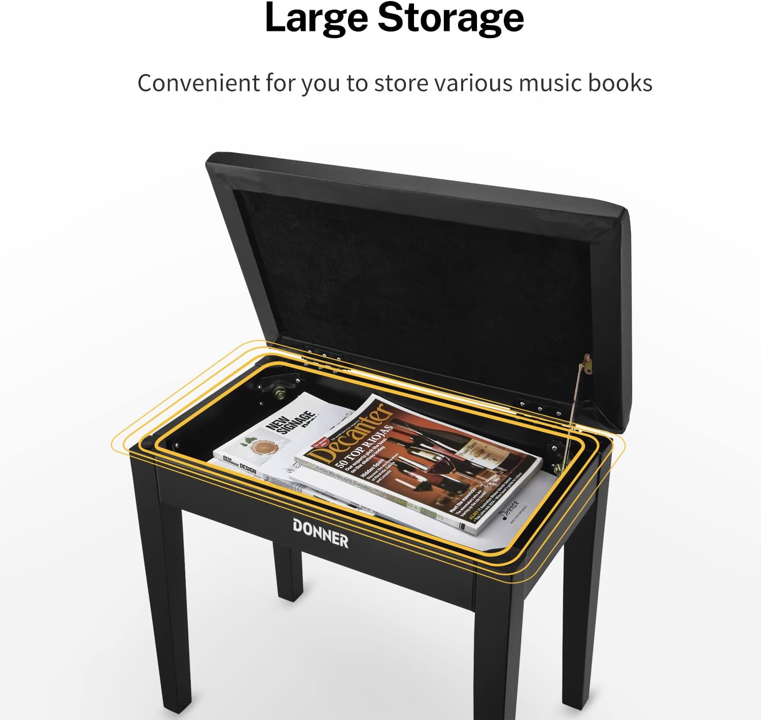 Donner OURA DDP-60 88 Key Digital Piano Keyboard+Donner Piano Bench with Storage