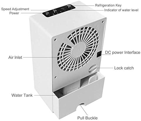 Air Cooler for Home Office Mini Portable Air Conditioner Table Desk Small Home Office Bladeless Fan Humidifier Quiet Personal Moisturizing Air Cooler Fan