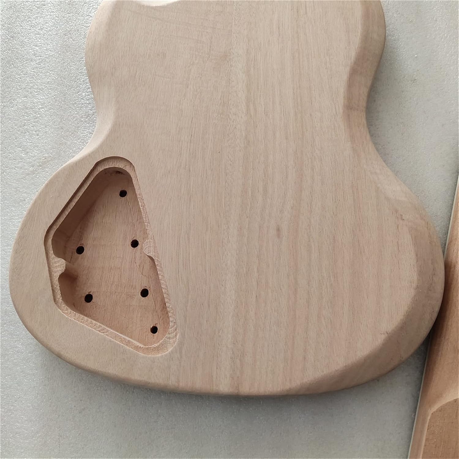 Unfinished Guitar Kit DIY 1 Set Unfinished Guitar Neck and Body SG Style Electric Guitar Kit Handmade ​Guitar Body