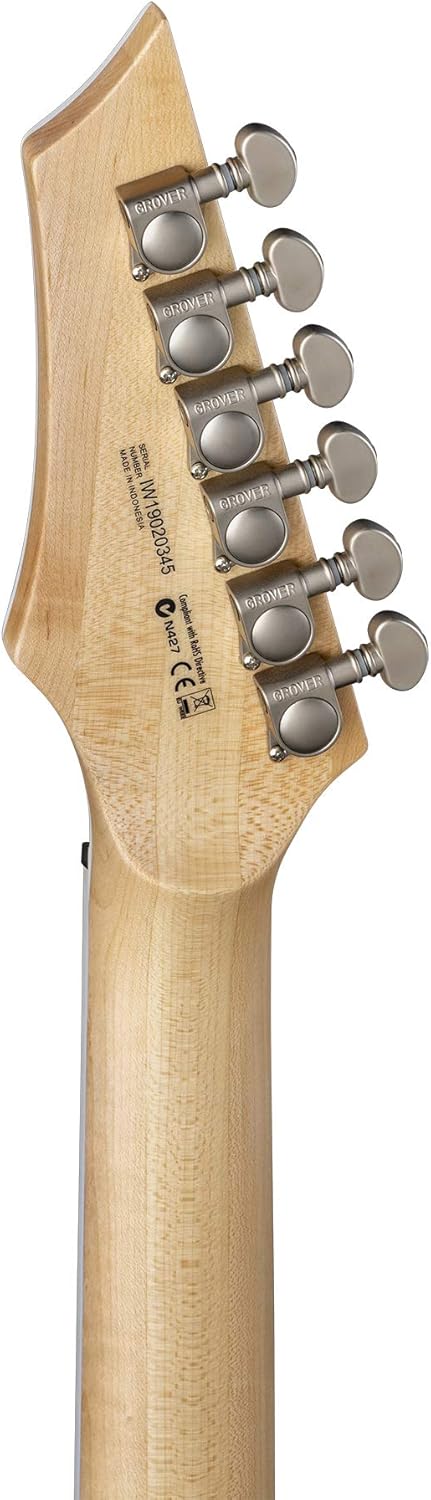 Dean Guitars Exile Select 6 String Quilt Top Electric Guitar, Right, Satin Natural (EXILEQM SN)