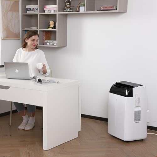 10,000 BTU Portable Air Conditioner, Cools Rooms up to 51 m², 3-in-1: Air Conditioner, Dehumidifier and Fan, Includes Remote Control, LED Panel, Window Kit and Sleep Mode (Quiet)