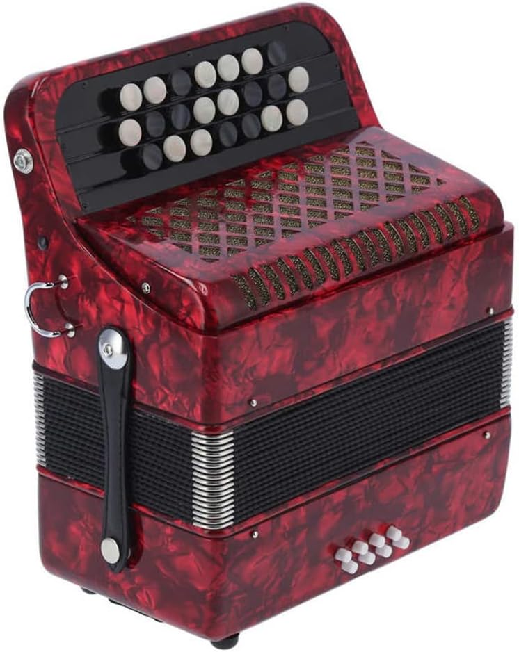 Accordion Concertina 22 Keys 8 Bass, Solo and Ensemble Musical Instrument, for Home and Classroom, with Strap and Backpack