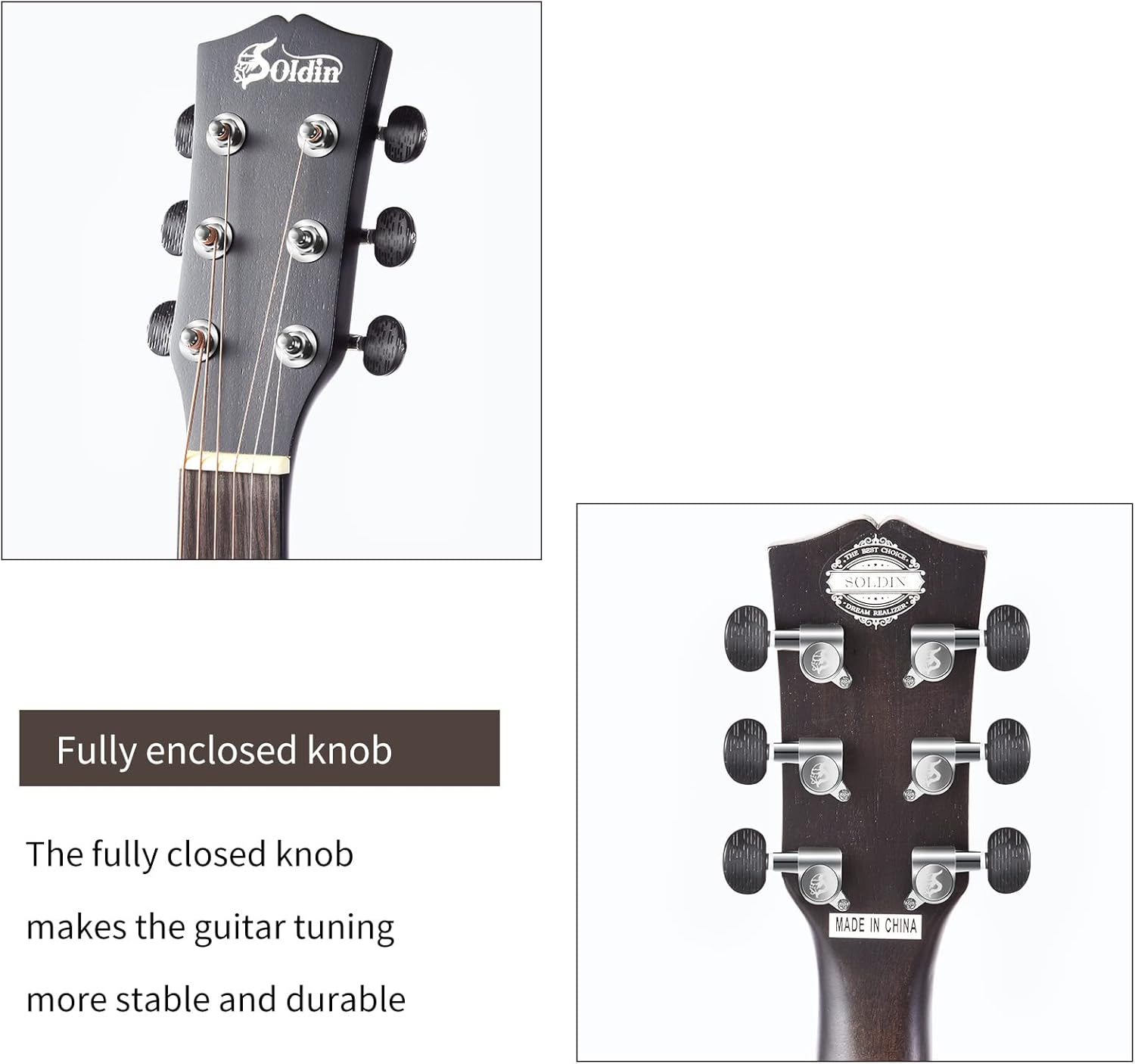 40 Inch Acoustic Guitar Premium Solid Spruce Top Cutaway Acustica Guitarra Bundle kit With Gig Bag,Guitar Stand,Tuner,Strap,Capo,Strings,Cleaning Cloth and Picks(Silent black)