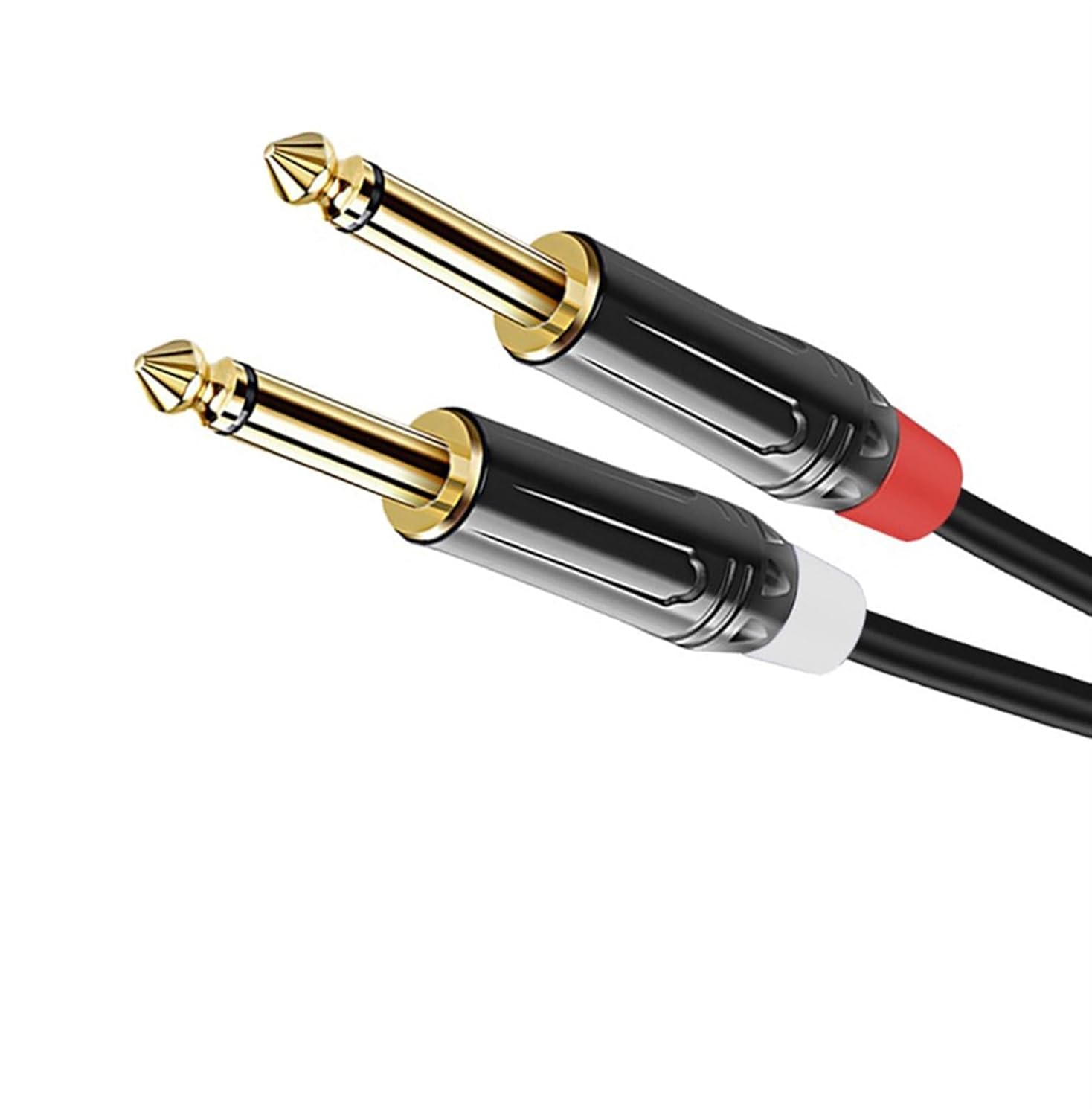 Guitar Audio Cable 6.35 Cable Male to Male 6.5mm Large Two-core Mixer Amplifier Electric Guitar Connection Cable(One Pair,15m)