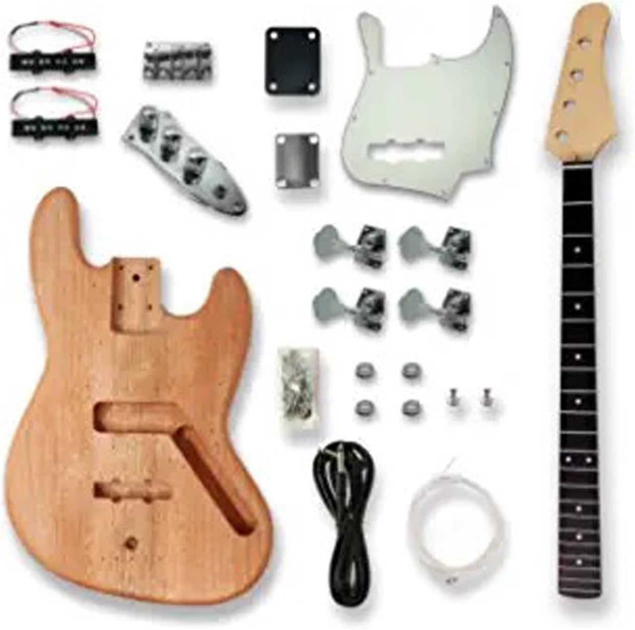 TSTS Unfinished Electric Guitar Kit Mahogany Body Rosewood Fingerboard DIY Guitar Parts Kit Unfinished Electric Guitar Kit