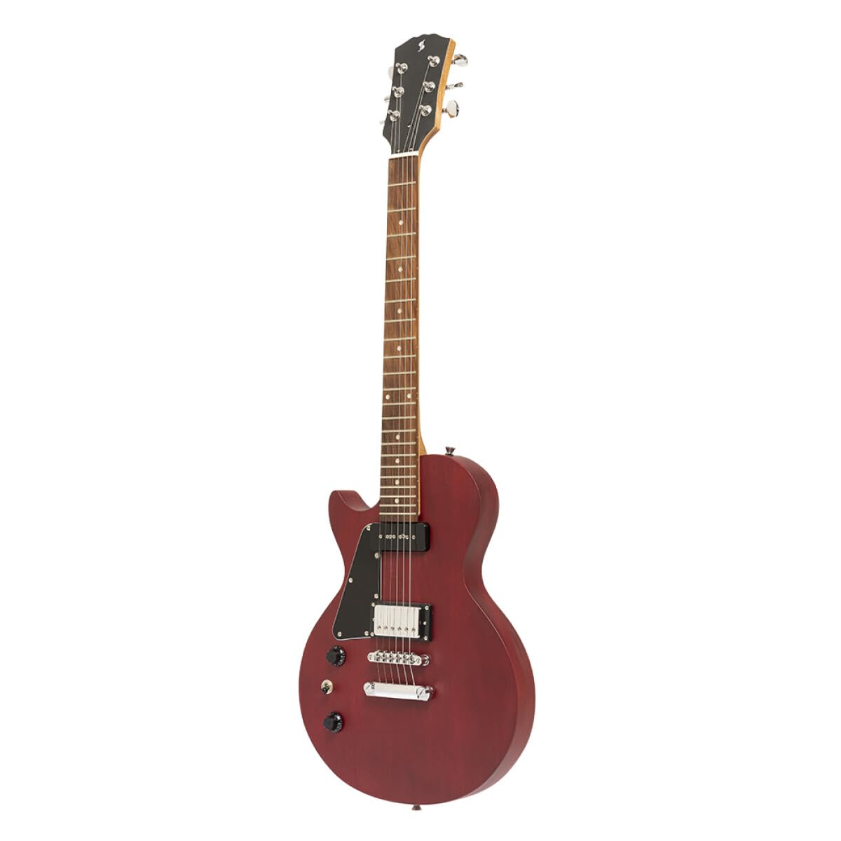 Stagg SEL-HB90 CHRRYL Standard Series Left Handed Electric Guitar l Solid Mahogany Body l Flat Top l Cherry Finish