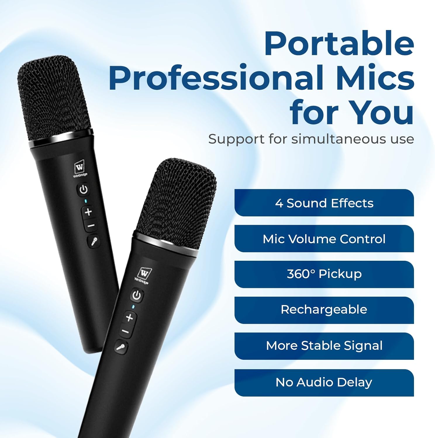 100W Powerful Voice Amplifier with 2 Wireless Microphones, Big Pro Sound Portable Speaker with Microphone, Bluetooth Speaker PA System Karaoke Machine Support BT/USB/TF Card/Aux/Guitar S99
