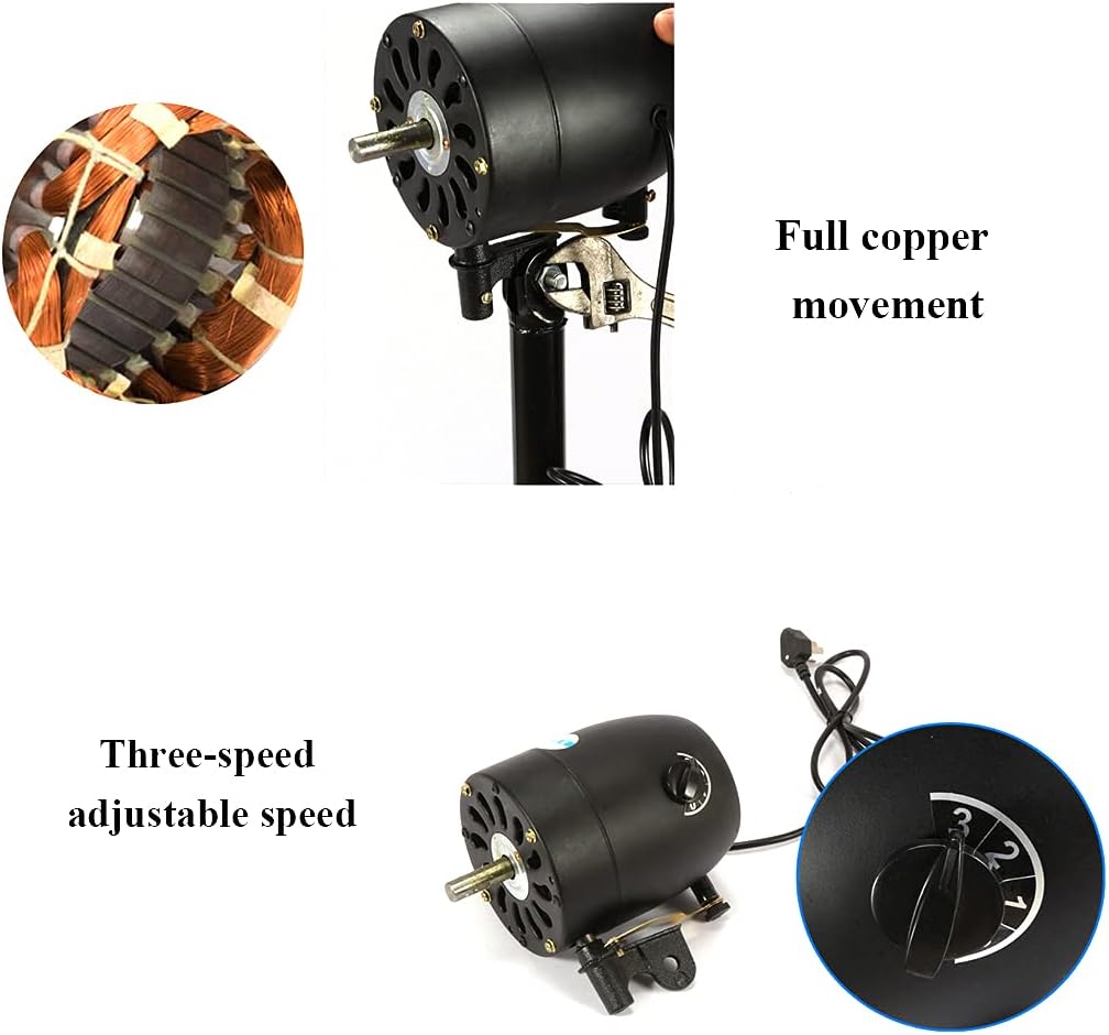 ADASP Pedestal Fan Oscillating Stand Fan Air Circulator Fan Powerful and Quiet with Full Copper Motor, 3 Speed, for Home and Office (Black)