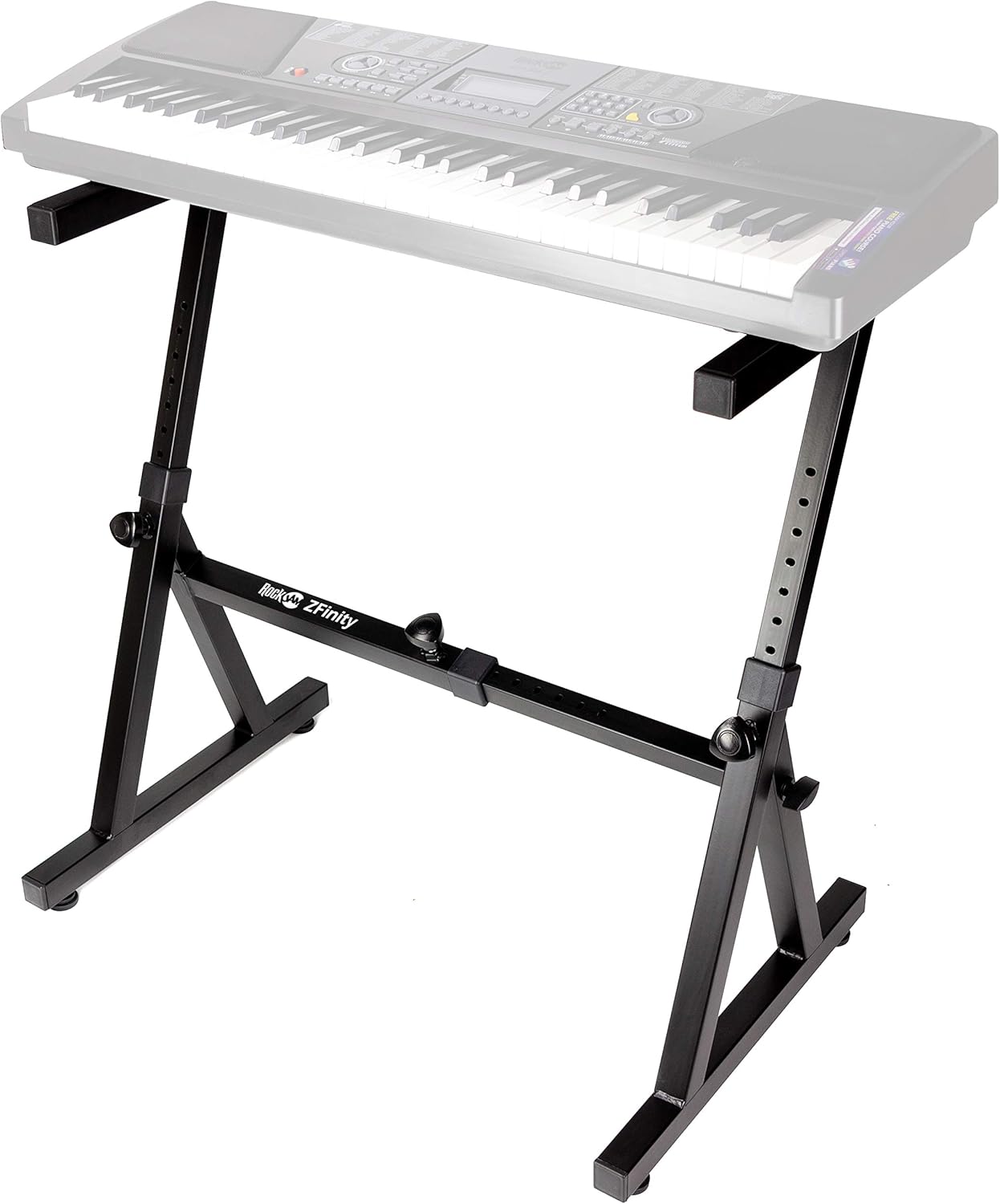 RockJam Z Style Adjustable and Portable Heavy Duty Keyboard Stand with Keynote Stickers & Lessons