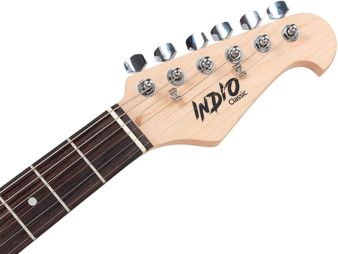 Monoprice Cali Classic Electric Guitar - Sunburst, 6 Strings, Double-Cutaway Solid Body, Right Handed, SSS Pickups, Full-Range Tone, With Gig Bag, Perfect for Beginners - Indio Series