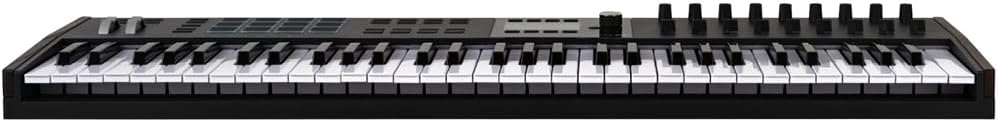 Arturia KeyLab 61 Mk3 Black Bundle with Sustain Pedal & Polishing Cloth – 61-Key USB MIDI Controller, DAW Integration, Faders, Encoders, Pads & Analog Lab Pro Software for Music Production