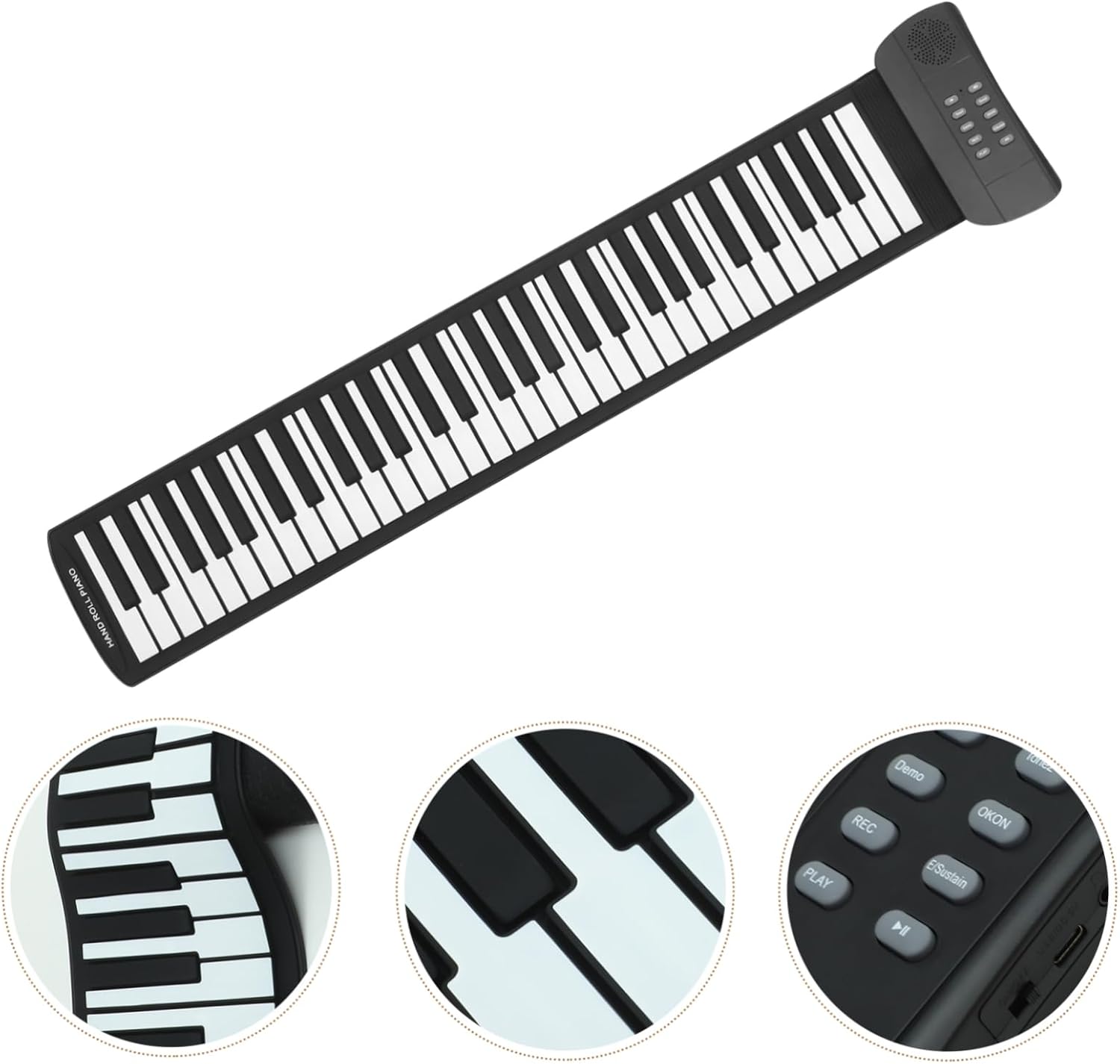 Keys Portable Up Piano Lightweight Silicone Electronic Keyboard for Rechargeable Battery for Beginners and Music Lovers
