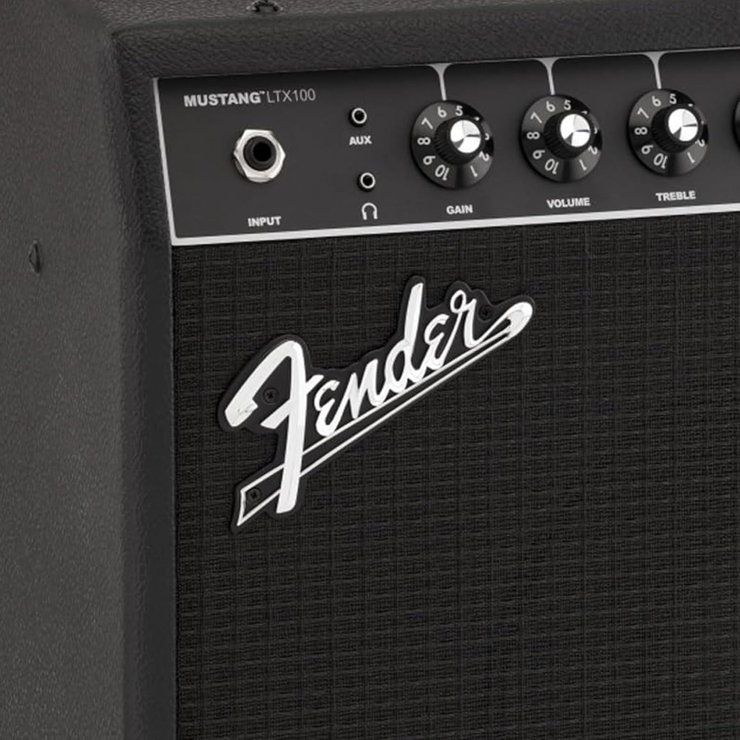 Fender Mustang LTX100 Guitar Combo Amplifier - Black Bundle with Amperstand Cradle, Tuner, Instrument Cable, and Austin Bazaar Exclusive 24-Pack Picks