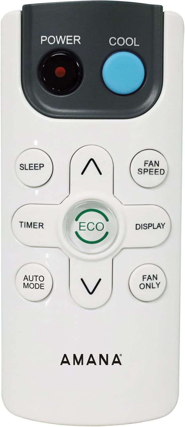 Amana 12,000 BTU Window Air Conditioner, 115V, Cools up to 550 Sq. Ft. for Bedroom, Living Room, Kitchen, with Remote Control, 24H Timer, 3-Speed, Auto-Restart, Digital Display, White