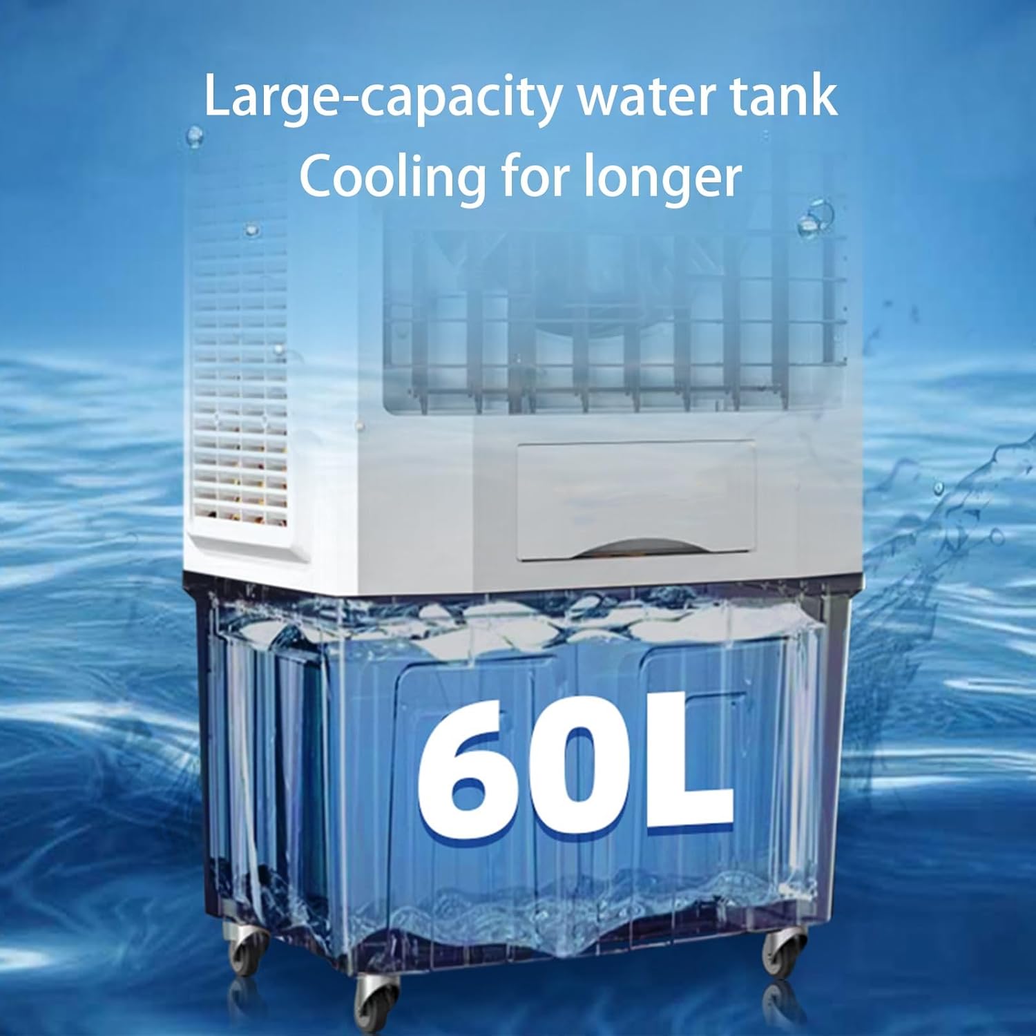 Evaporative Air Cooler, Portable Air Conditioner with Large Tank and 2 Ice Packs, Oscillation Swamp Cooler for Room Office