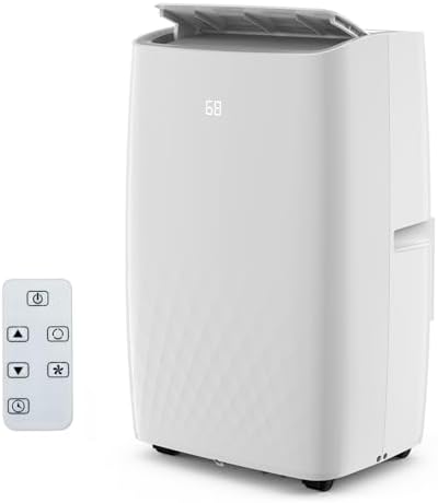 GarveeHome 12,000 BTU Portable Air Conditioner for Rooms up to 600 Sq.Ft, Quiet AC Unit with Remote, 24H Timer, Dehumidifier, Fan, LED Display & Easy Installation Window Kit