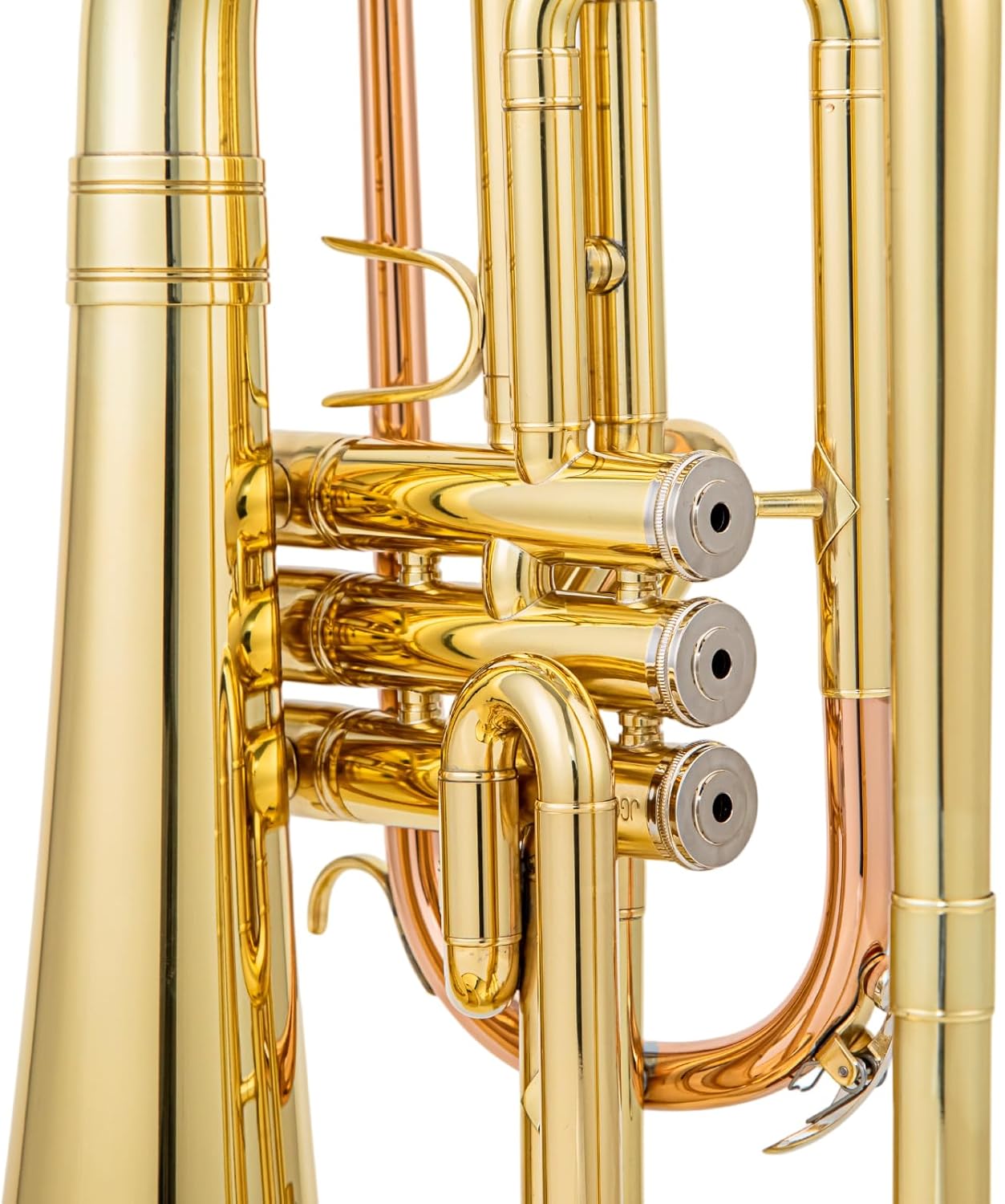jmg-600 marching mellophone for advanced beginners and high school students f key brass instrument with phosphor copper leadpipe gold lacquer finish