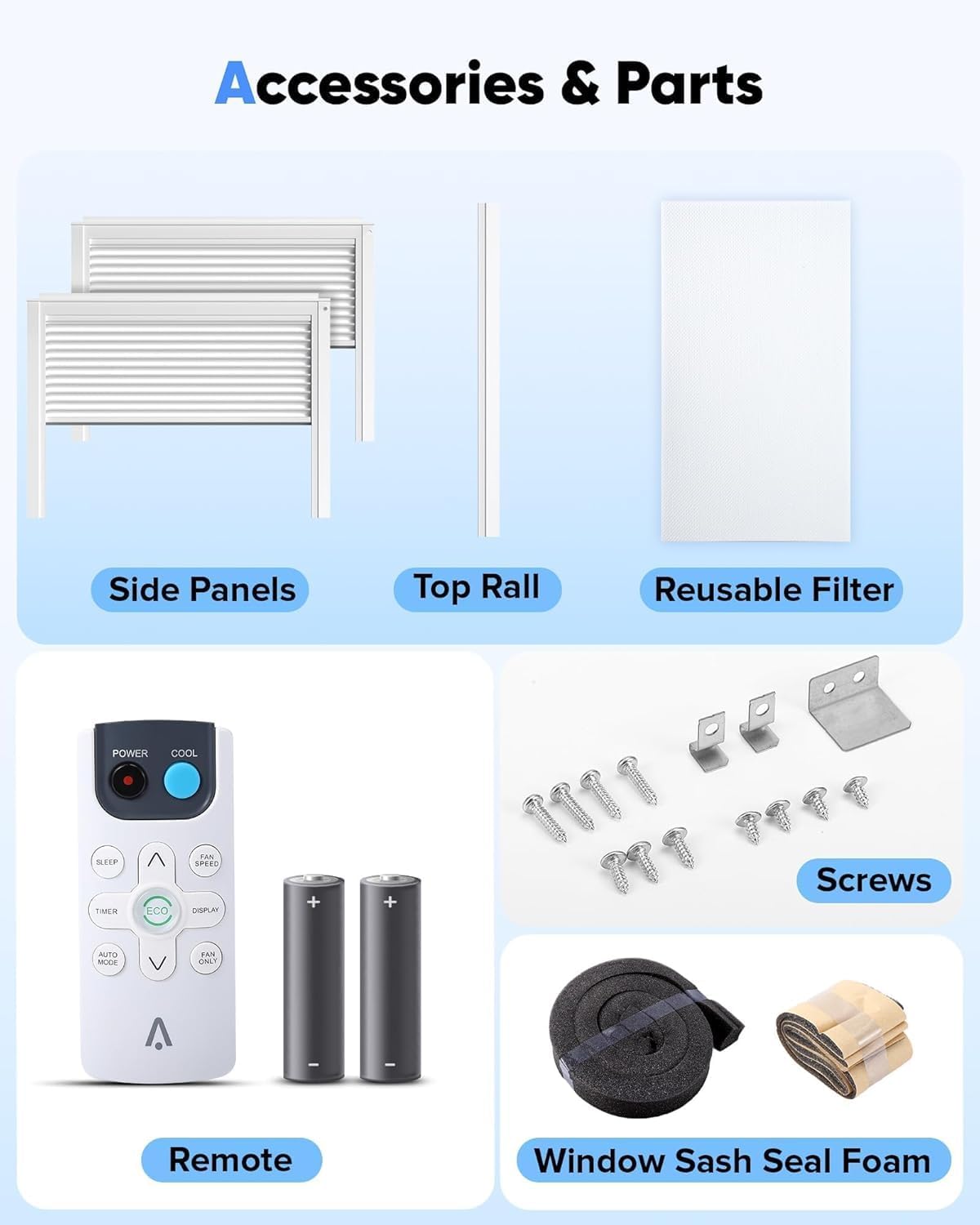 6000 BTU Window Air Conditioner with WiFi, Energy Saving Window AC Unit with Remote & App Control & Timer Function & Easy Install Kit, for Rooms up to 250 Sq.Ft