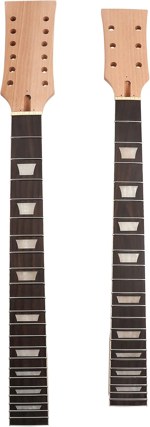 DIY Electric Guitar Kit Double Neck Guitar Kits Beginner Kits 12 String Right Handed with Mahogany Body Mahogany Neck Rosewood Fingerboard Chrome Hardware Build Your Own Guitar.