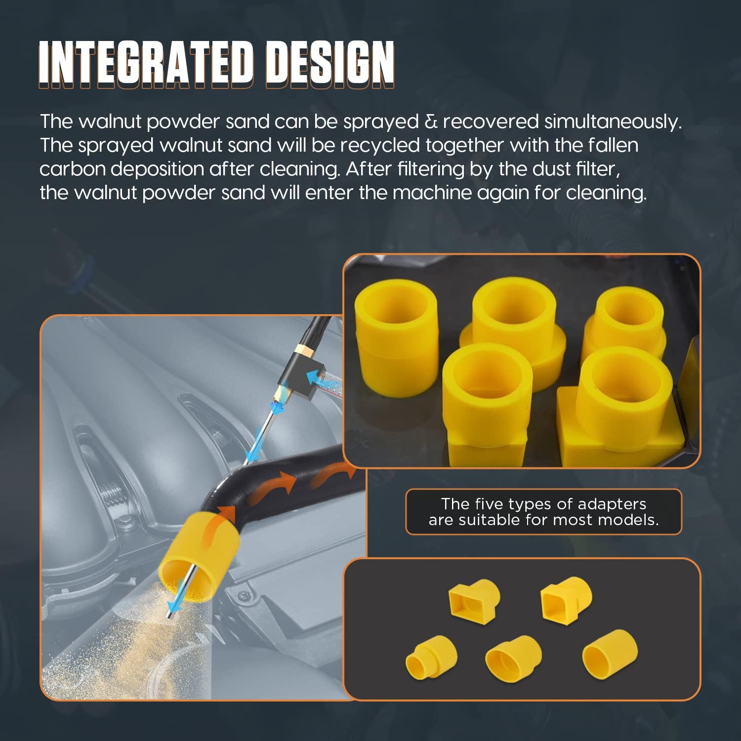 AUTOOL Walnut Blaster, Engine Intake Valve Cleaner Machine, Automotive Engine Carbon Remover, Sand Blaster for Carbon Cleaning with 2kg Walnut Sand