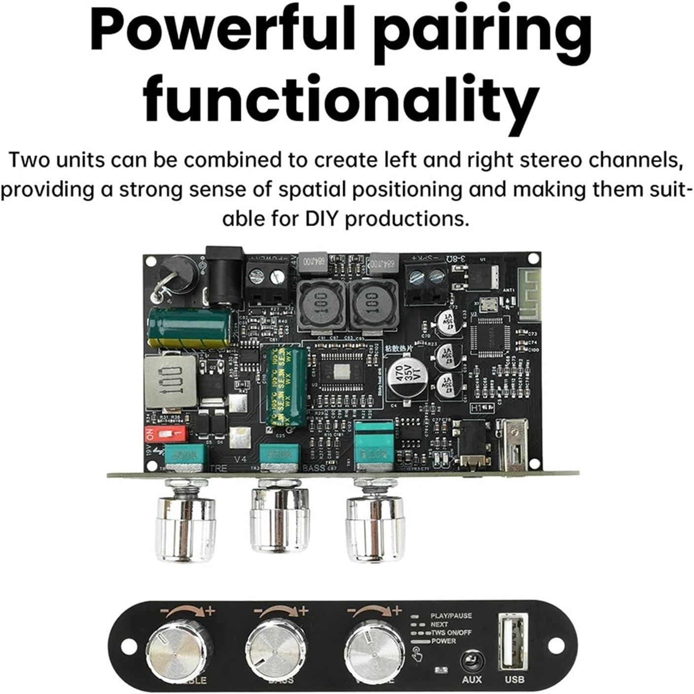 ZK-1001U 9-24V Mono 100W Digital Audio Amplifier Board Support APP TWS TPA3116D2 Sound Amplifier AMP Module AUX USB