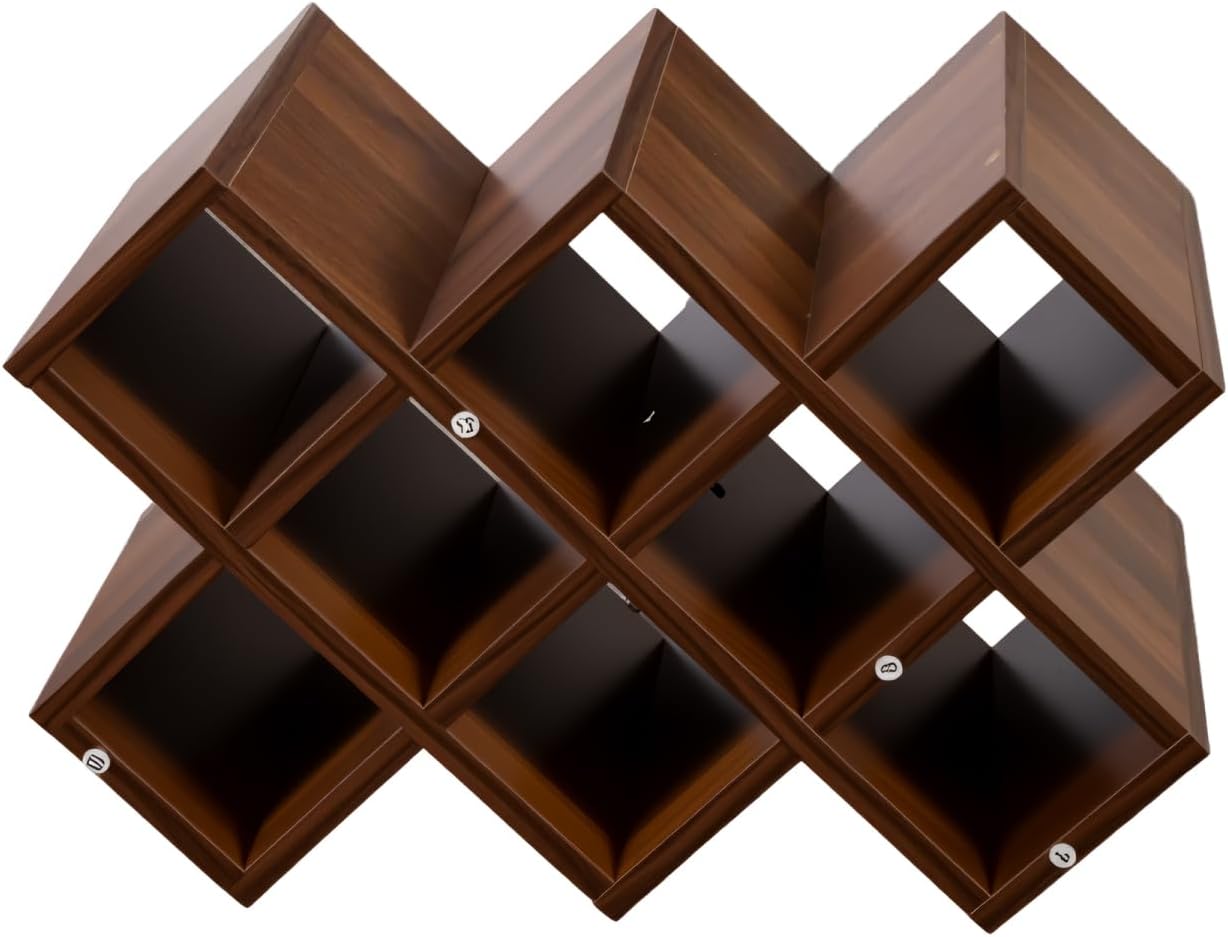 Large Wall Mounted 3 Tier Rustic Bottle Wine Rack Walnut Multifunctional Wooden Wall Mounted Wine Rack with Wine Glass Holder Home Dining Room Decor Elegant Home Decor