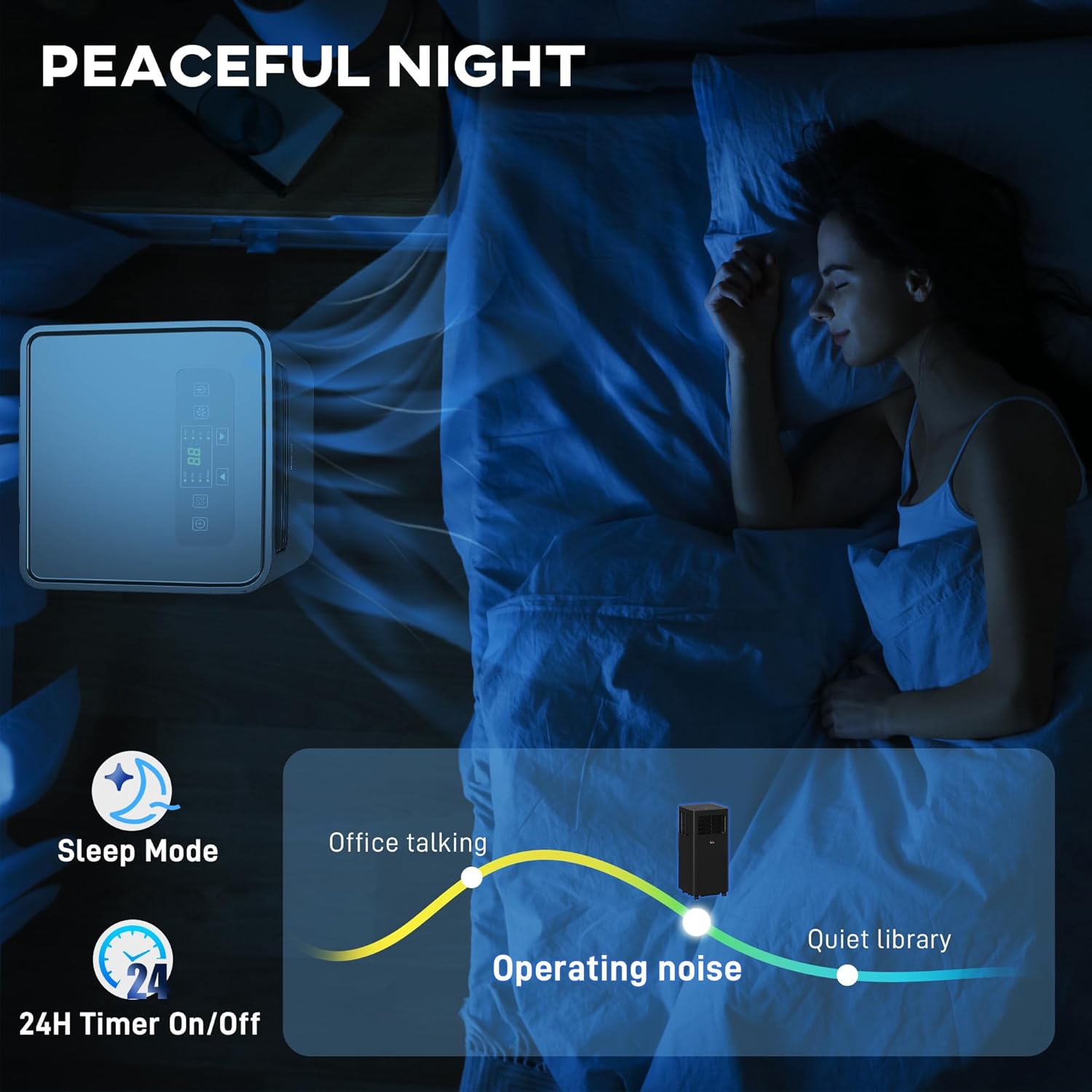 HOMCOM 10000 BTU Portable Air Conditioner for Rooms Up to 441 Sq. Ft., 3-in-1 AC Unit with Dehumidifier, Cooling Fan, Sleep, Remote, 24H Timer On/Off, Window Installation Kit, Black