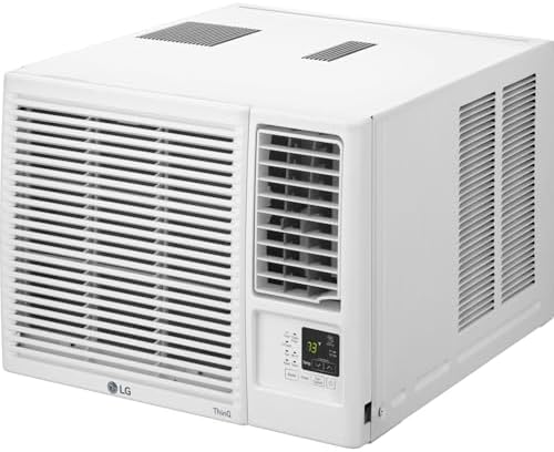 LG 12,000 BTU Smart Window Air Conditioner with Supplemental Heat, 230V, Cools 550 Sq.Ft. (22' x 25' Room Size), 2 Cooling, Heating & Fan Speeds, Works with LG ThinQ, Amazon Alexa, and Hey Google