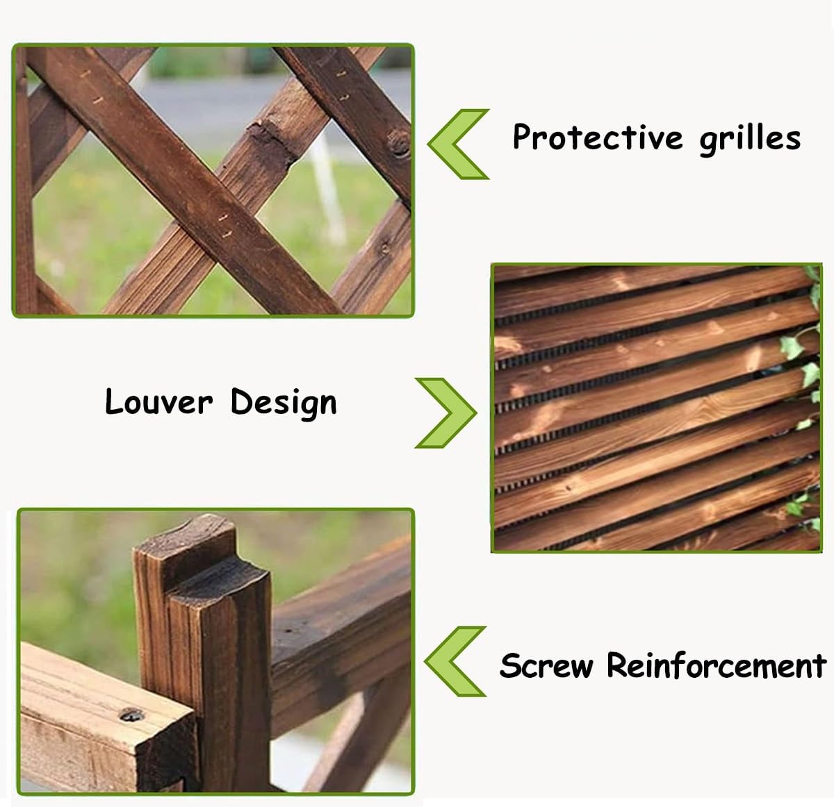 Air Conditioner Cover for Outside Units Stable Free Standing AC Fence Screen Wooden Storage Shelf for Outdoor Condenser Flower Shelf Decorative Easy to Install(Brown,L115cm*W54cm*H95cm)