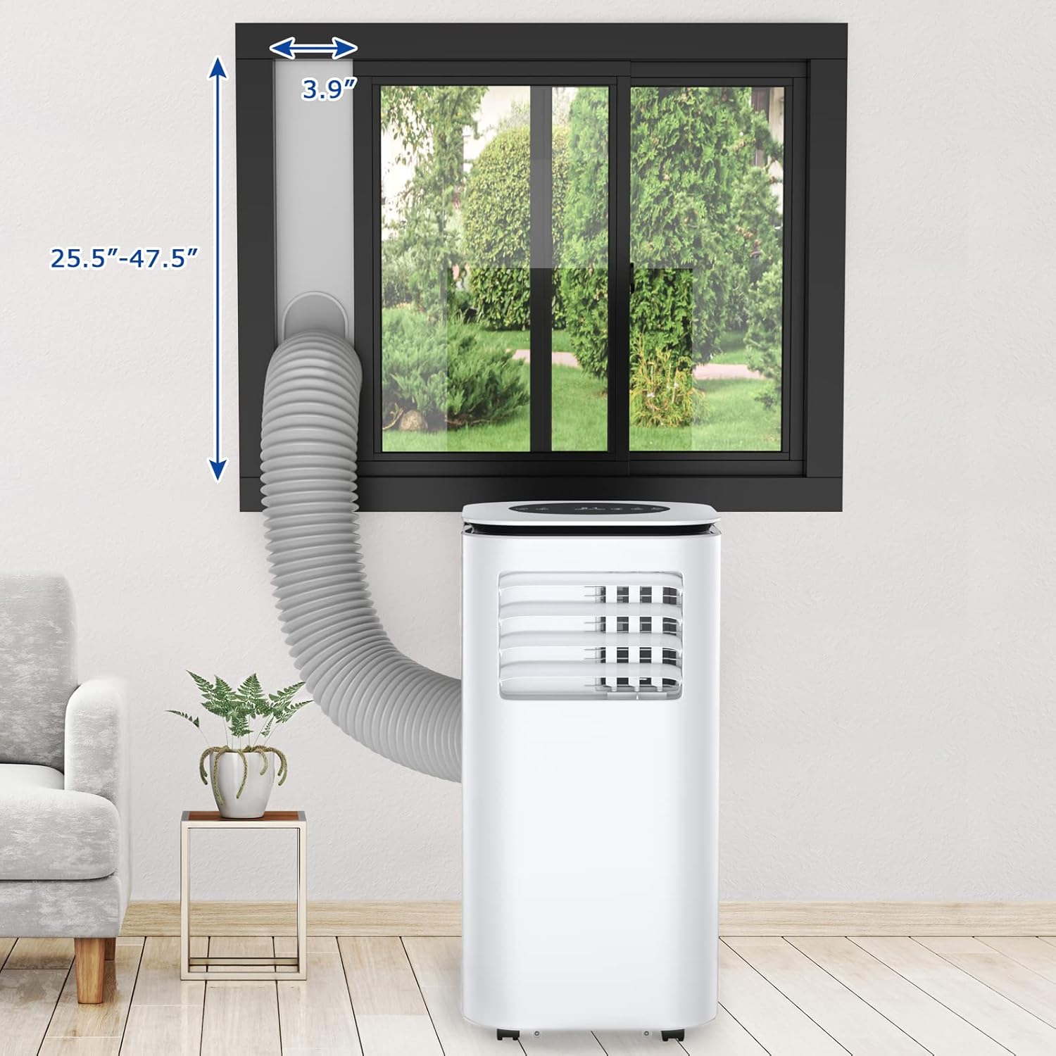 ARLIME Portable Air Conditioners 9000 BTU Cools up to 350 Sq. Ft., Portable AC Unit with Remote Control, Floor Air Conditioner with Window Kit For Room, Office, Dorm, Bedroom