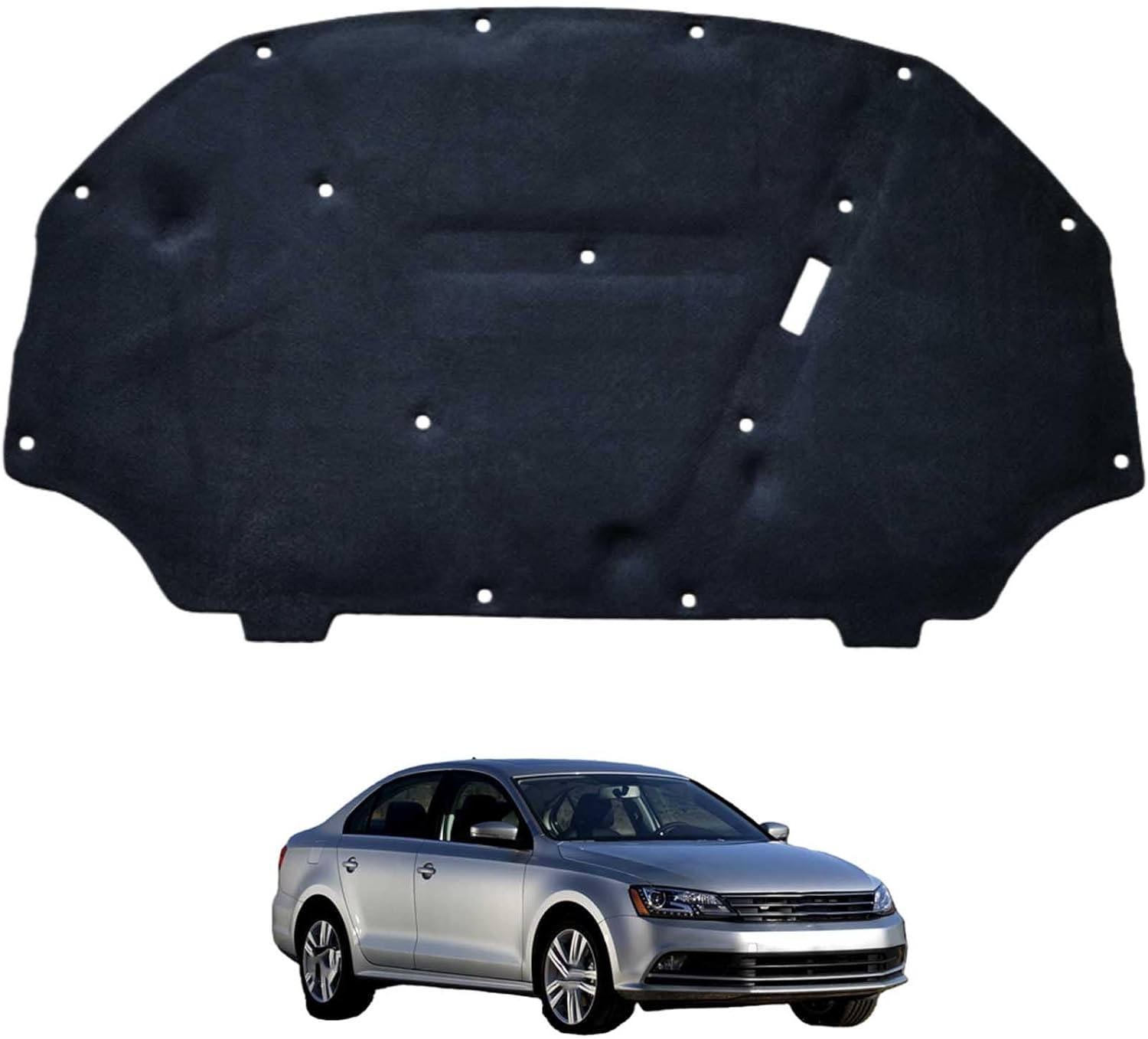 Car Front Hood Engine Sound Pad for VW Jetta A6 2011-2018, Heat Insulation Cotton Mat Cover Soundproof Car Accessories