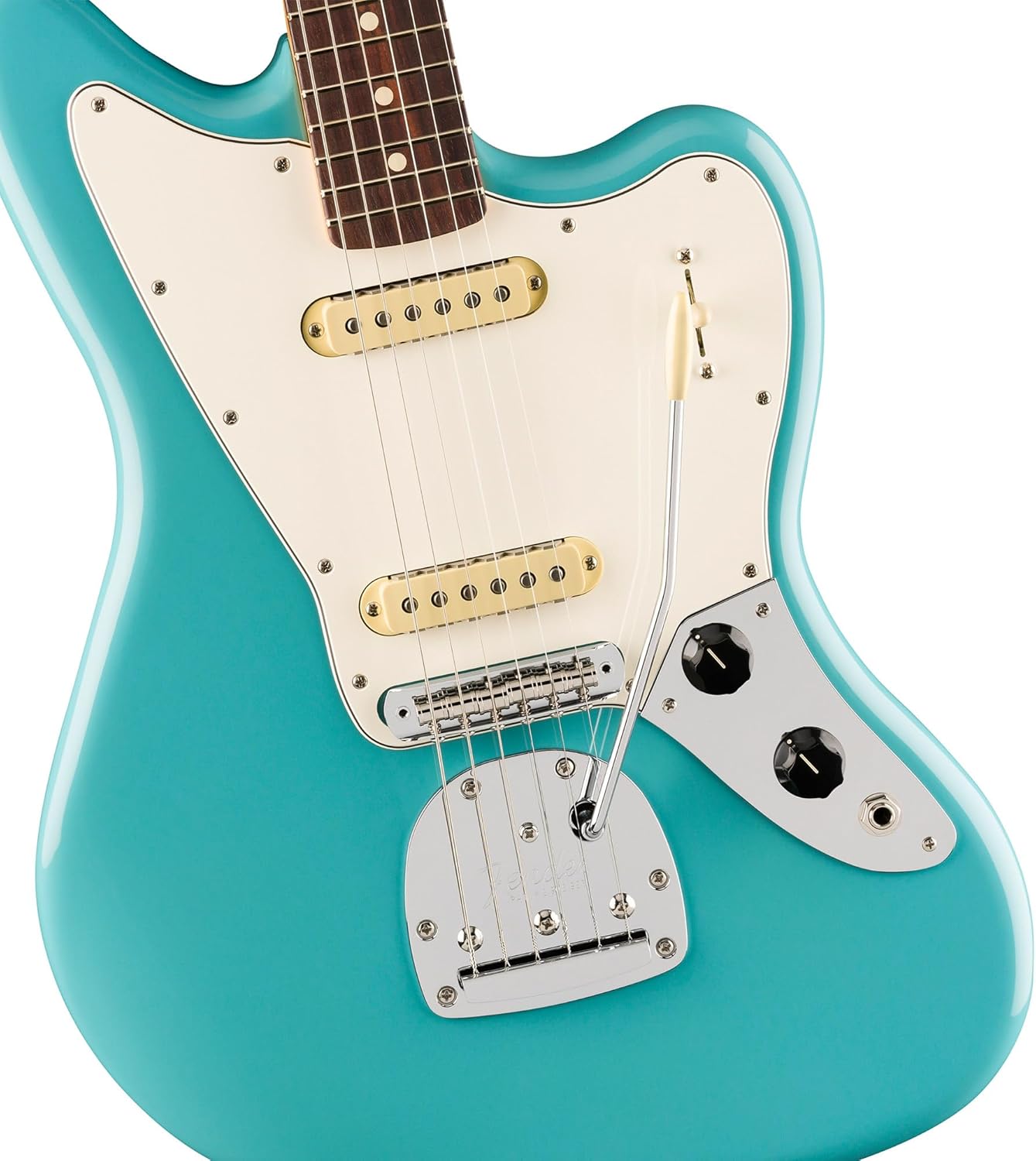 Fender Player II Jaguar - Aquatone Blue Bundle with Gig Bag, Strap, Cable, 3-Pack Picks and Guitar Cleaning Kit