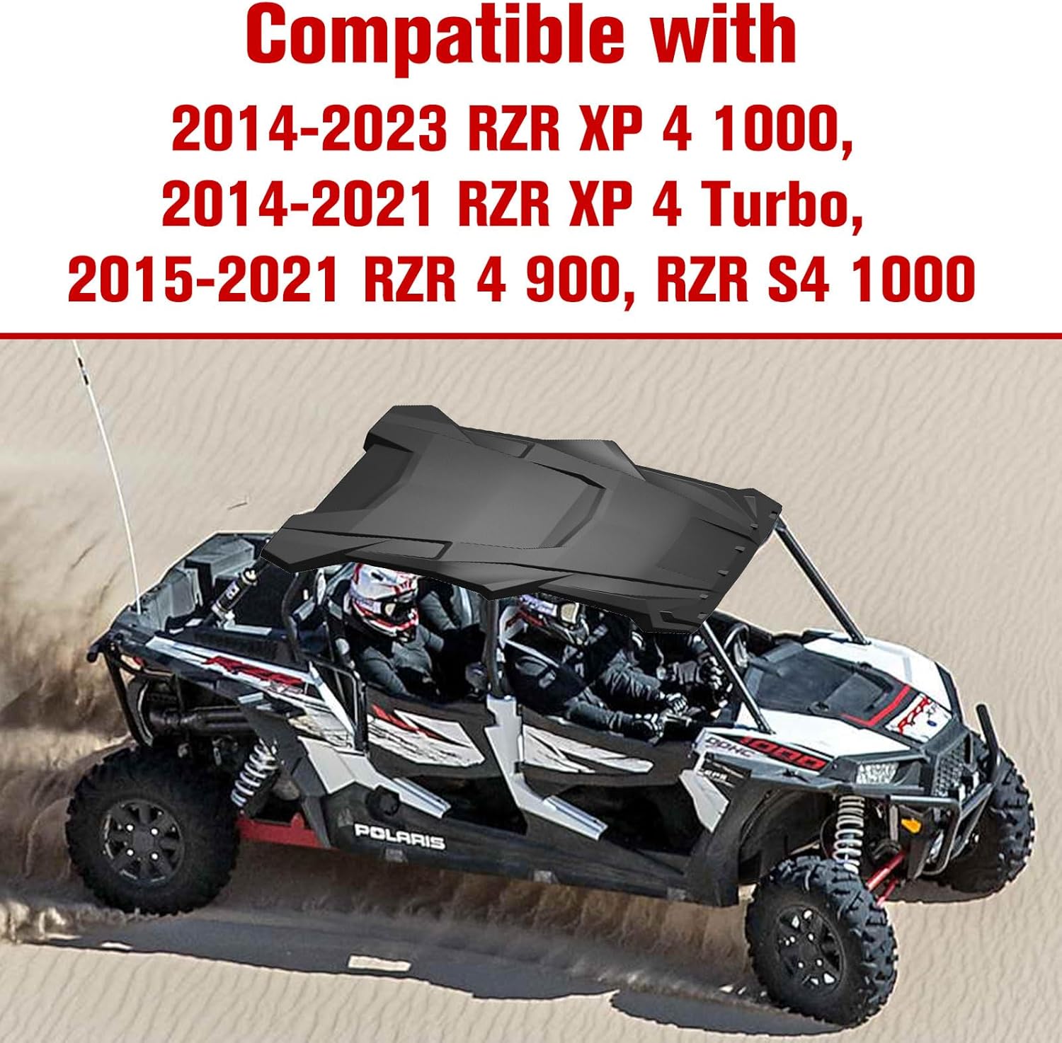 Sport Roof Top for Polaris RZR XP 4 1000, Dustproof Resistant Poly Combination Roof Sun Visor for Polaris RZR XP 4 1000/ XP 4 Turbo/ 4 900/ S 4 1000 2014-2023 Accessories (OEM#2883074,4PCS)