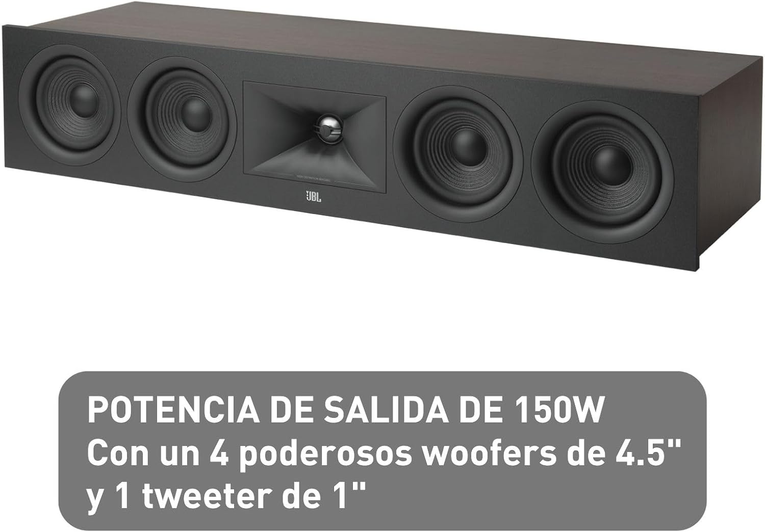 JBL Stage 2 245C 2 Way Quad 4.5 Inch Center Channel Loudspeaker (Espresso)