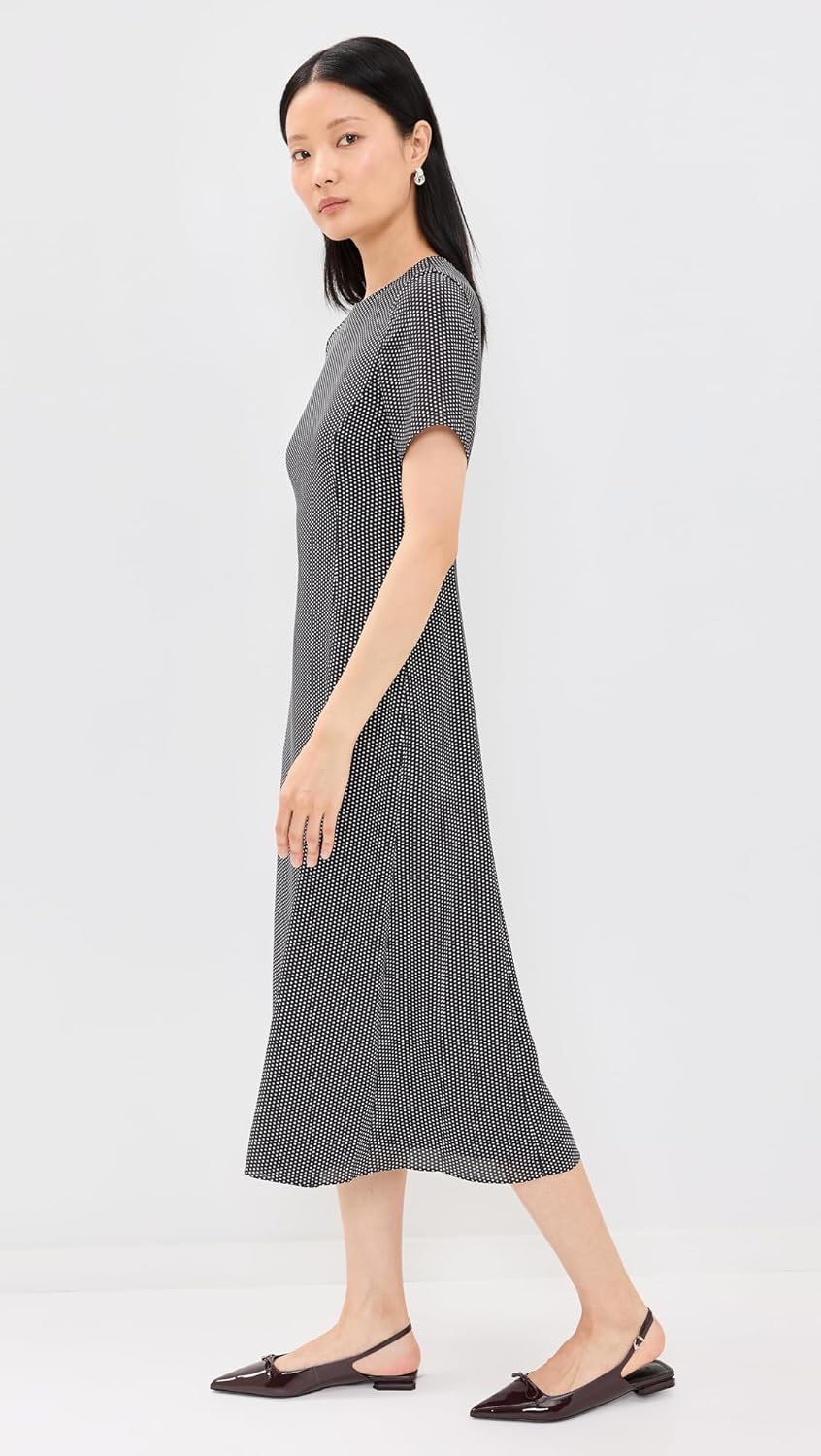 Theory Women's Short Sleeve Flare Midi Dress