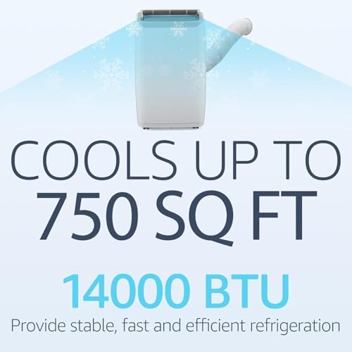 14000 BTU Portable Air Conditioner 3-IN-1 With Dehumidifier & Fan, Remote Control, Effective Humidity Reduction, Versatile Modes, Enhances Air Circulation, Cools Up to 750 Sq.Ft