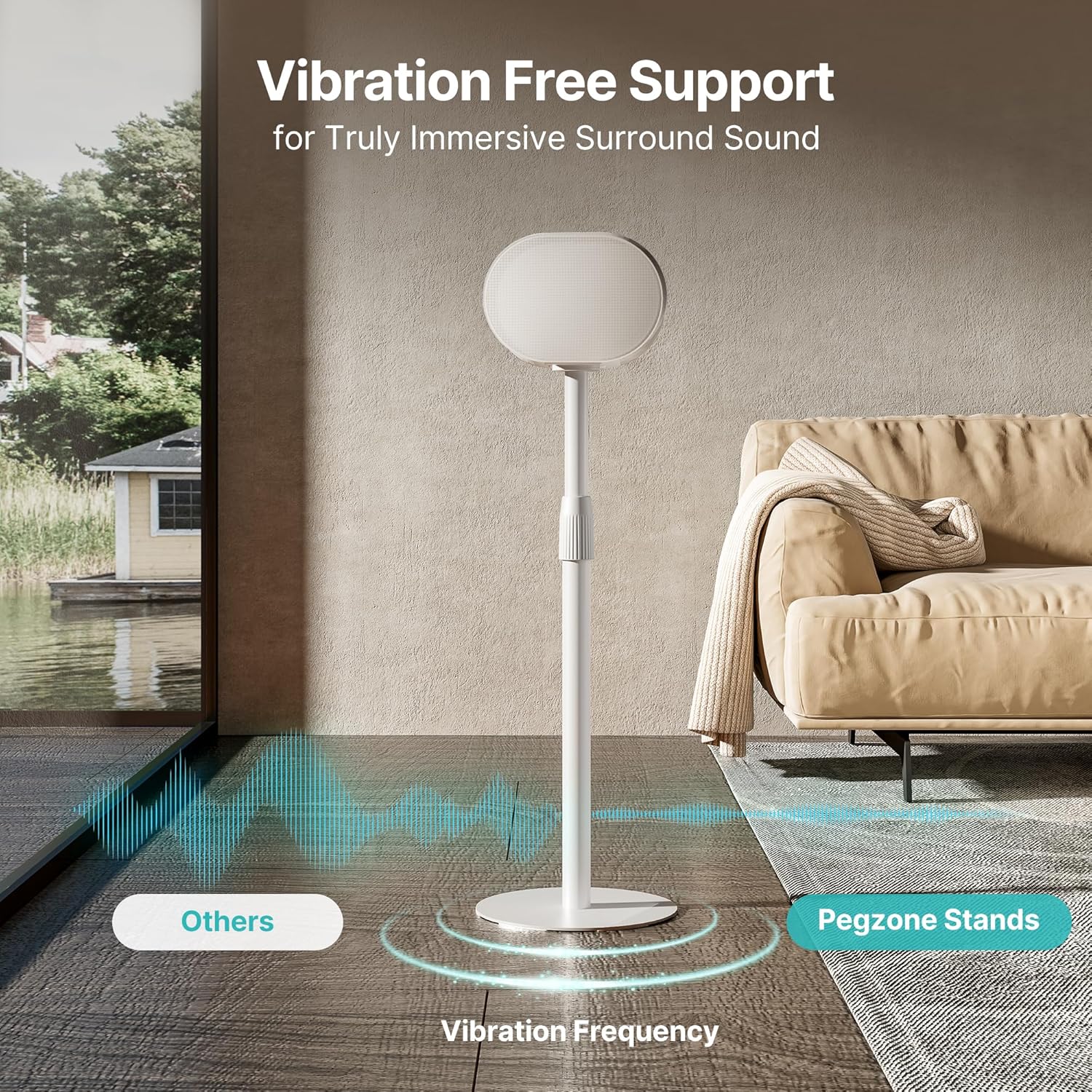 Speaker Stands Pair for Sonos Era 100 and Era 300, Height-Adjustable from 26.9