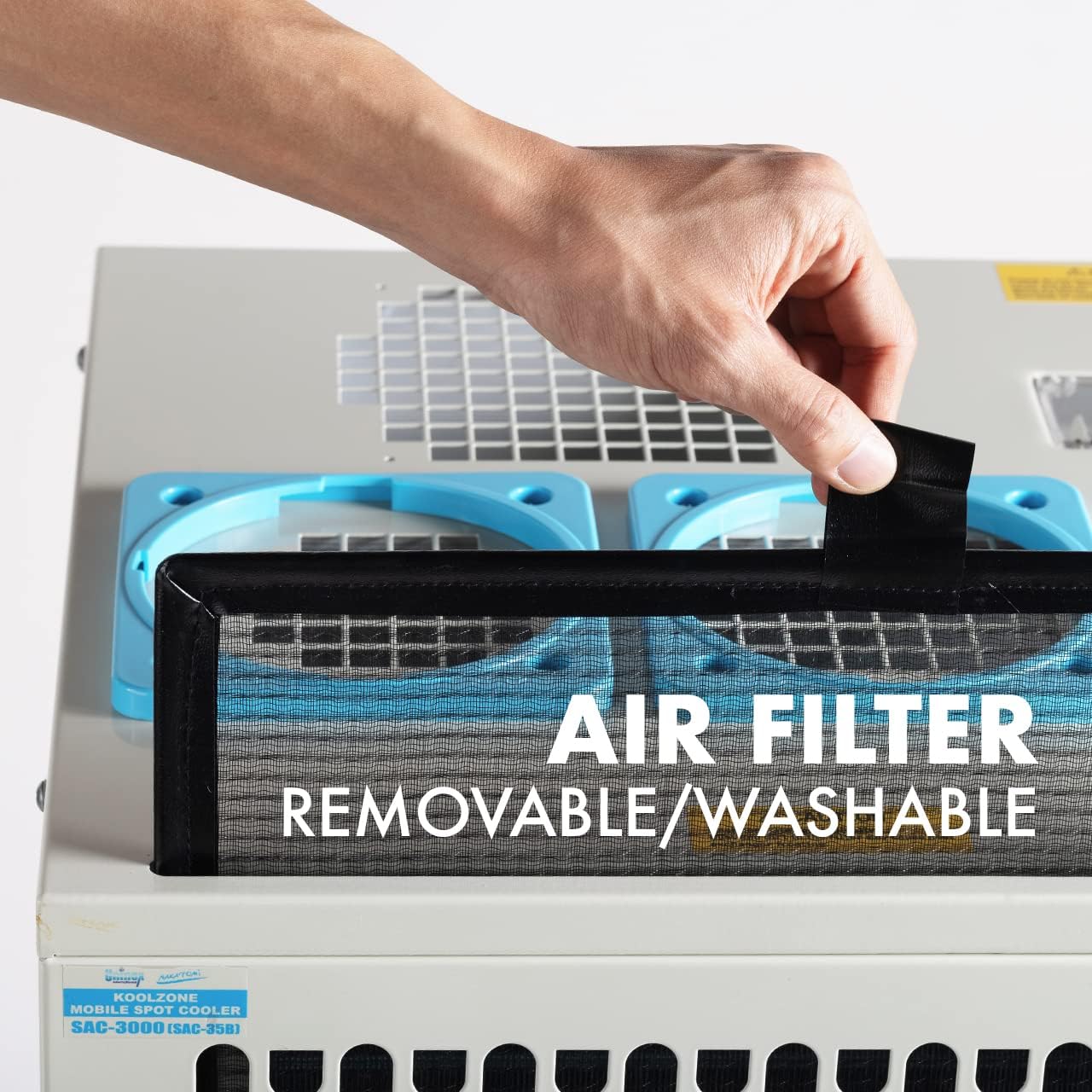 Uninex SAC3000AS Indoor/Outdoor KOOLZONE Mobile Spot Cooler with Twin Duct, Auto-Oscillating, Industrial Grade, 10,236-BTU, R410A Refrigerant